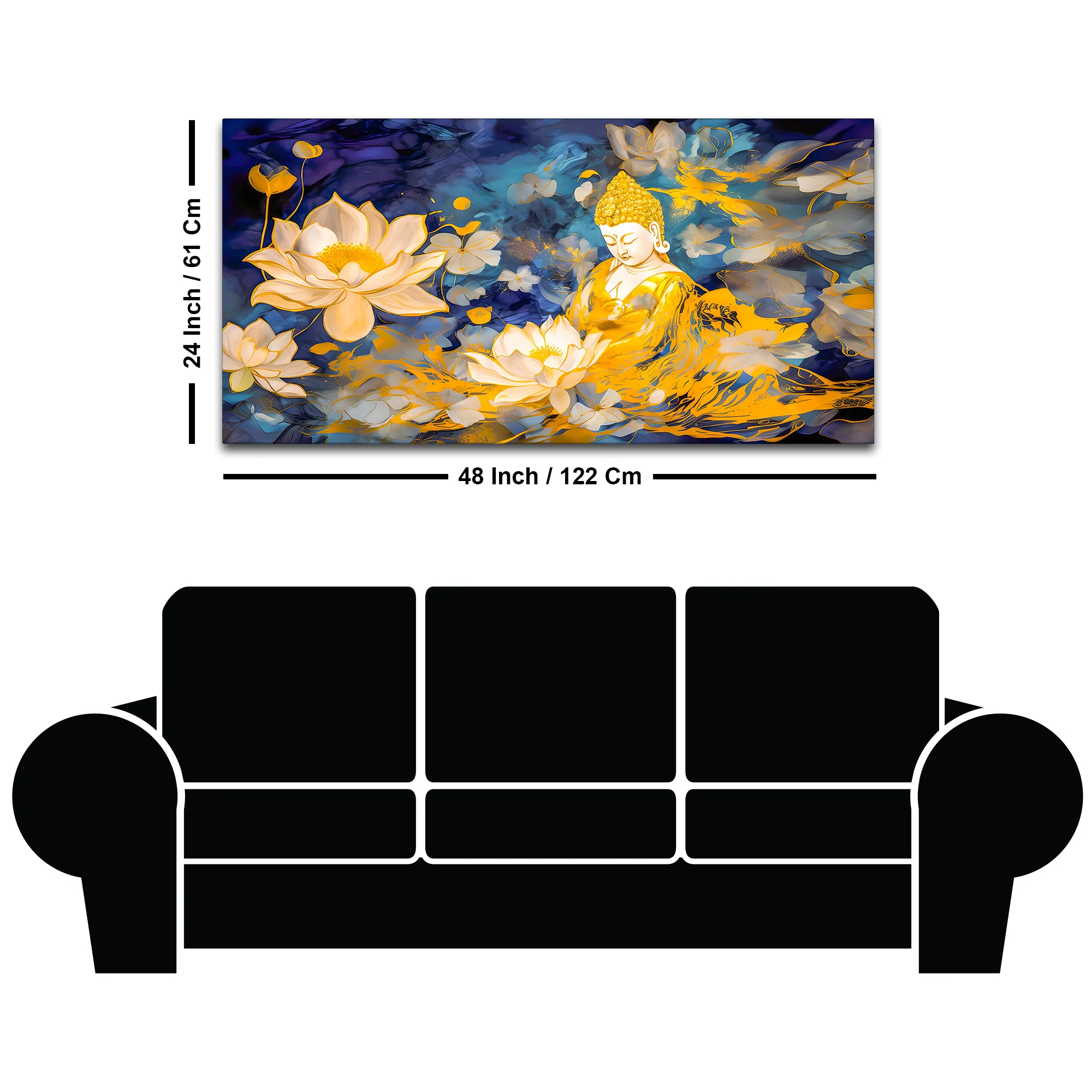 Elegant Buddha Canvas Painting for Modern Living Room Décor - Image 8