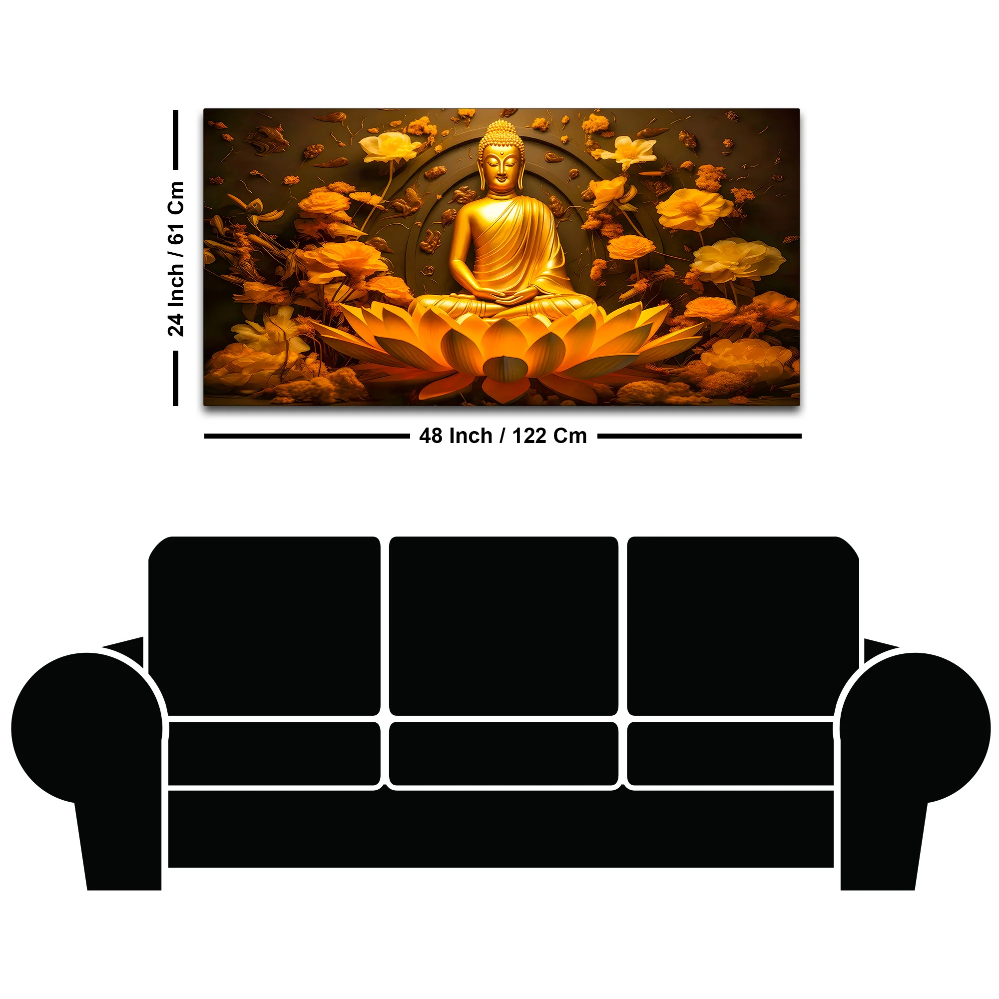 Elegant Buddha Canvas Painting for Wall Decoration - Image 8