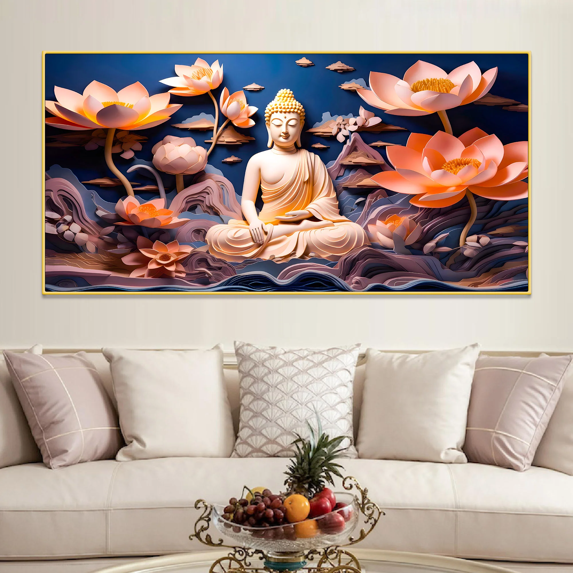 Elegant Buddha Canvas Wall Painting for Luxury Home Styling