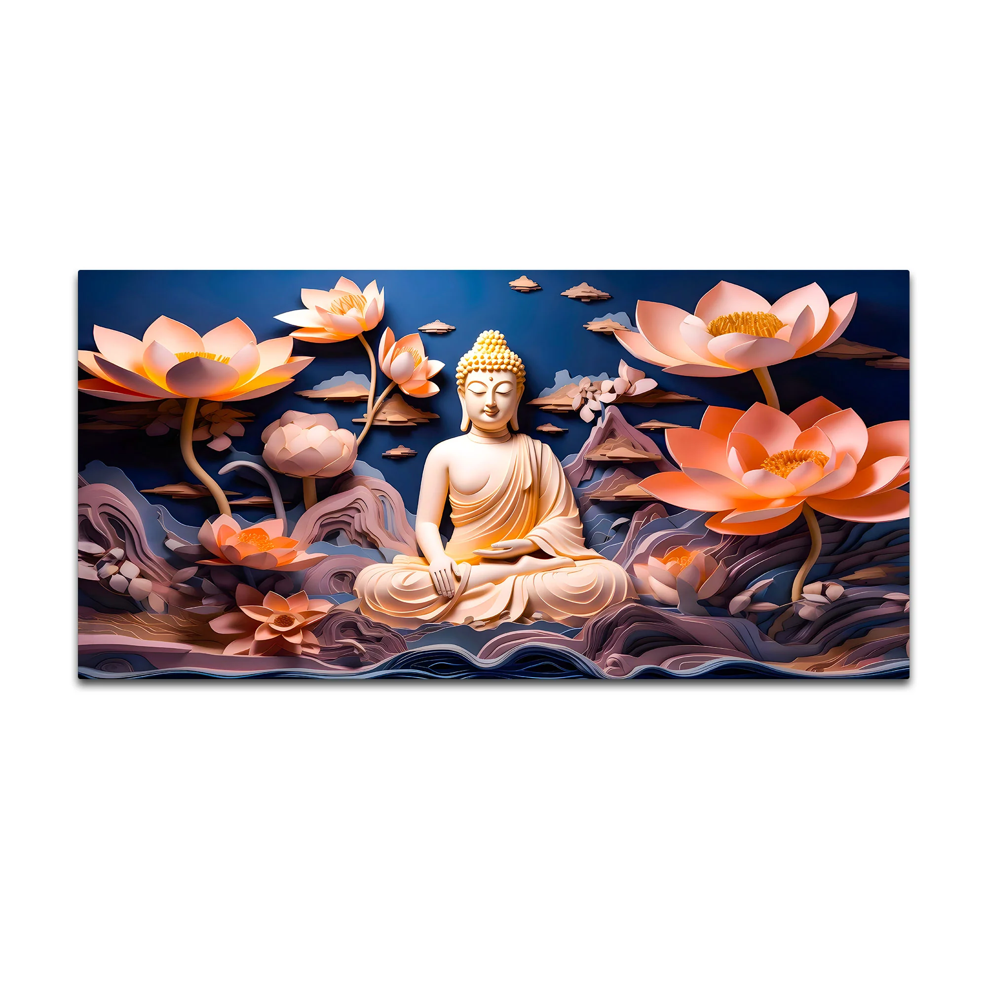 Elegant Buddha Canvas Wall Painting for Luxury Home Styling - Image 4