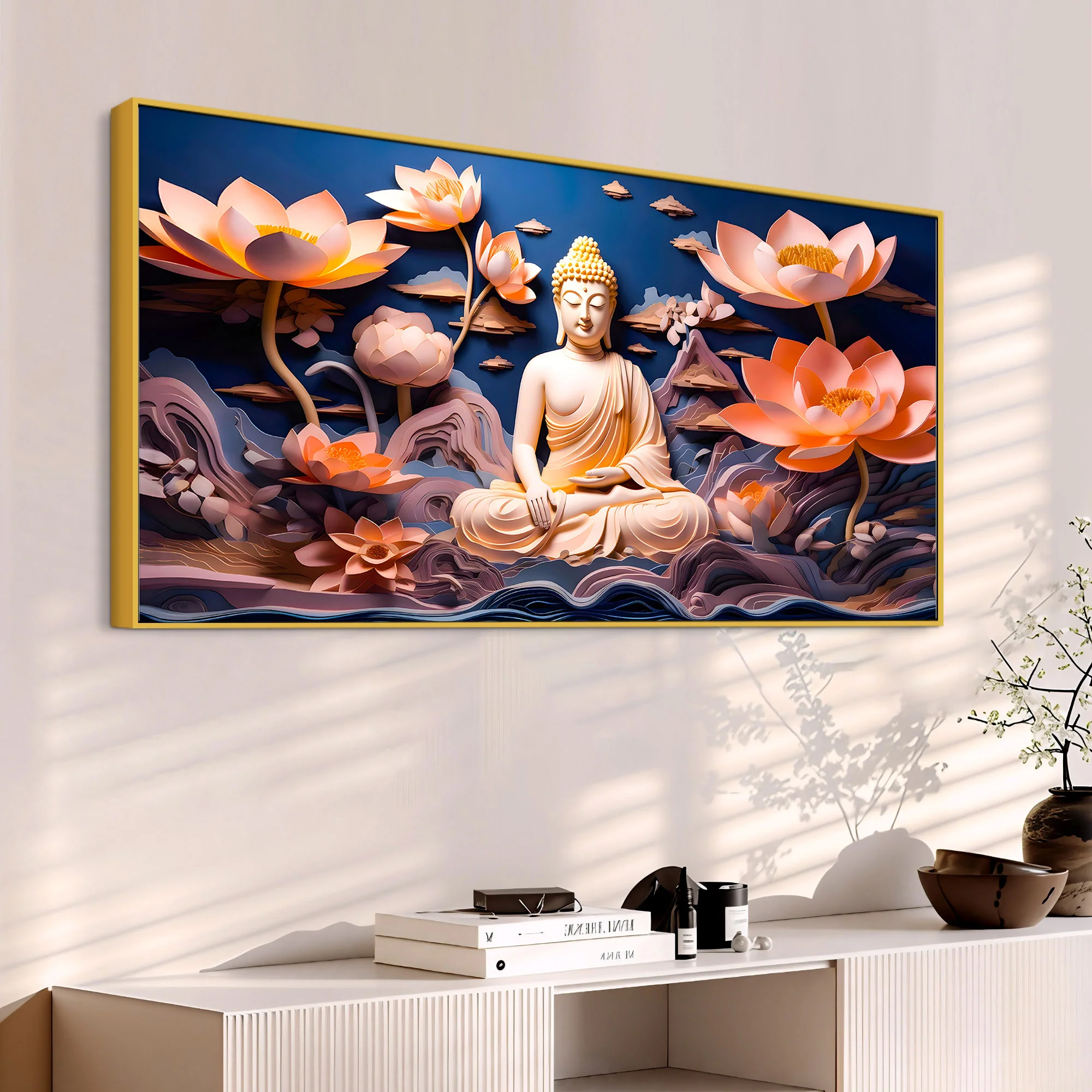 Elegant Buddha Canvas Wall Painting for Luxury Home Styling - Image 5