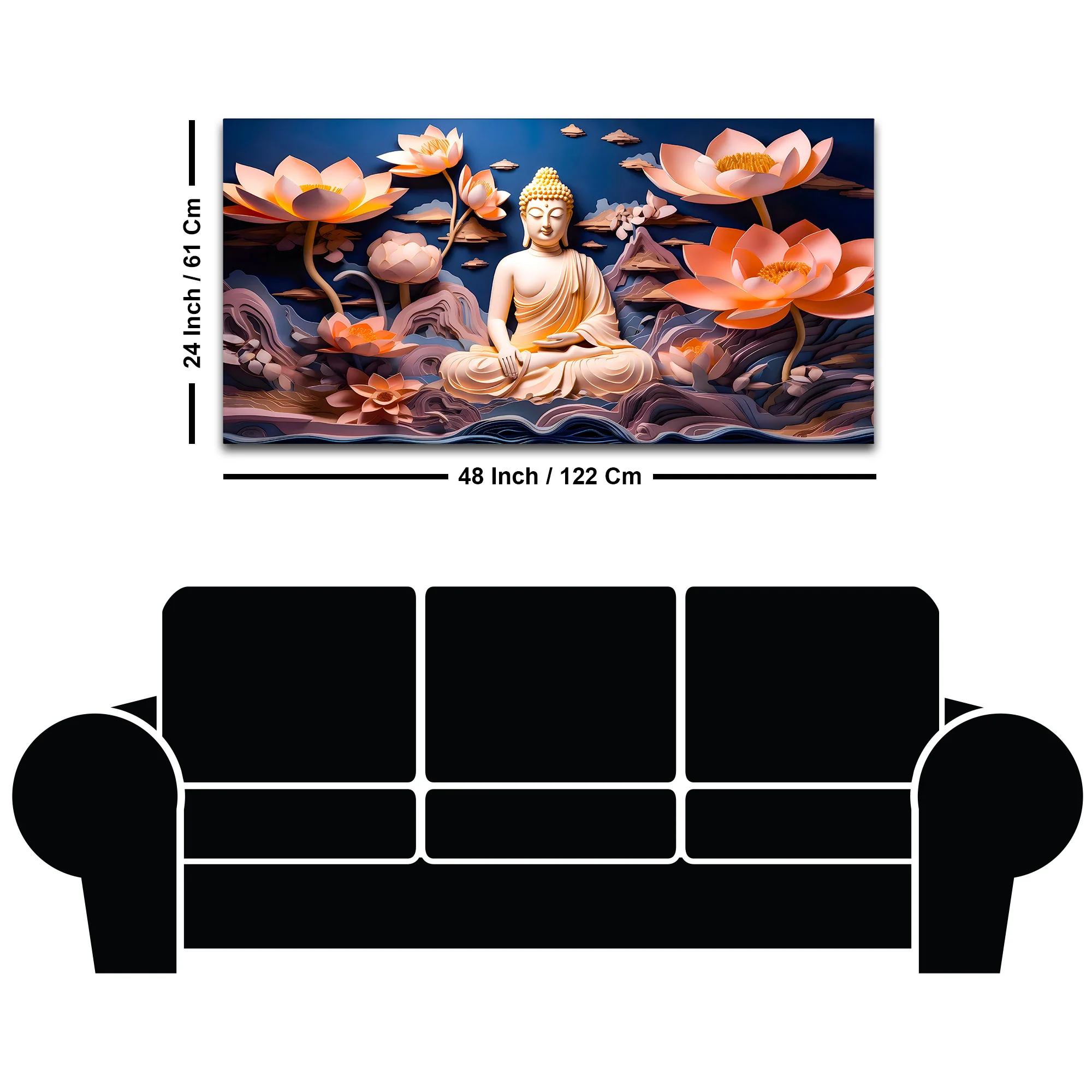 Elegant Buddha Canvas Wall Painting for Luxury Home Styling - Image 8