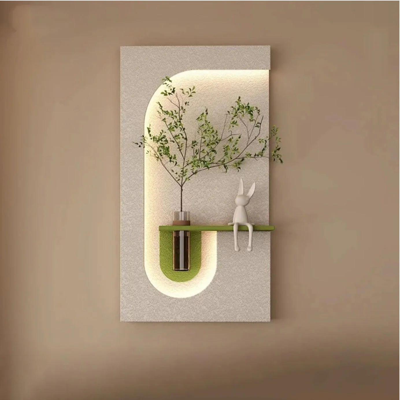 Elegant Decorative LED Light Wall Panel with Planter for Home & Office Spaces - Image 2