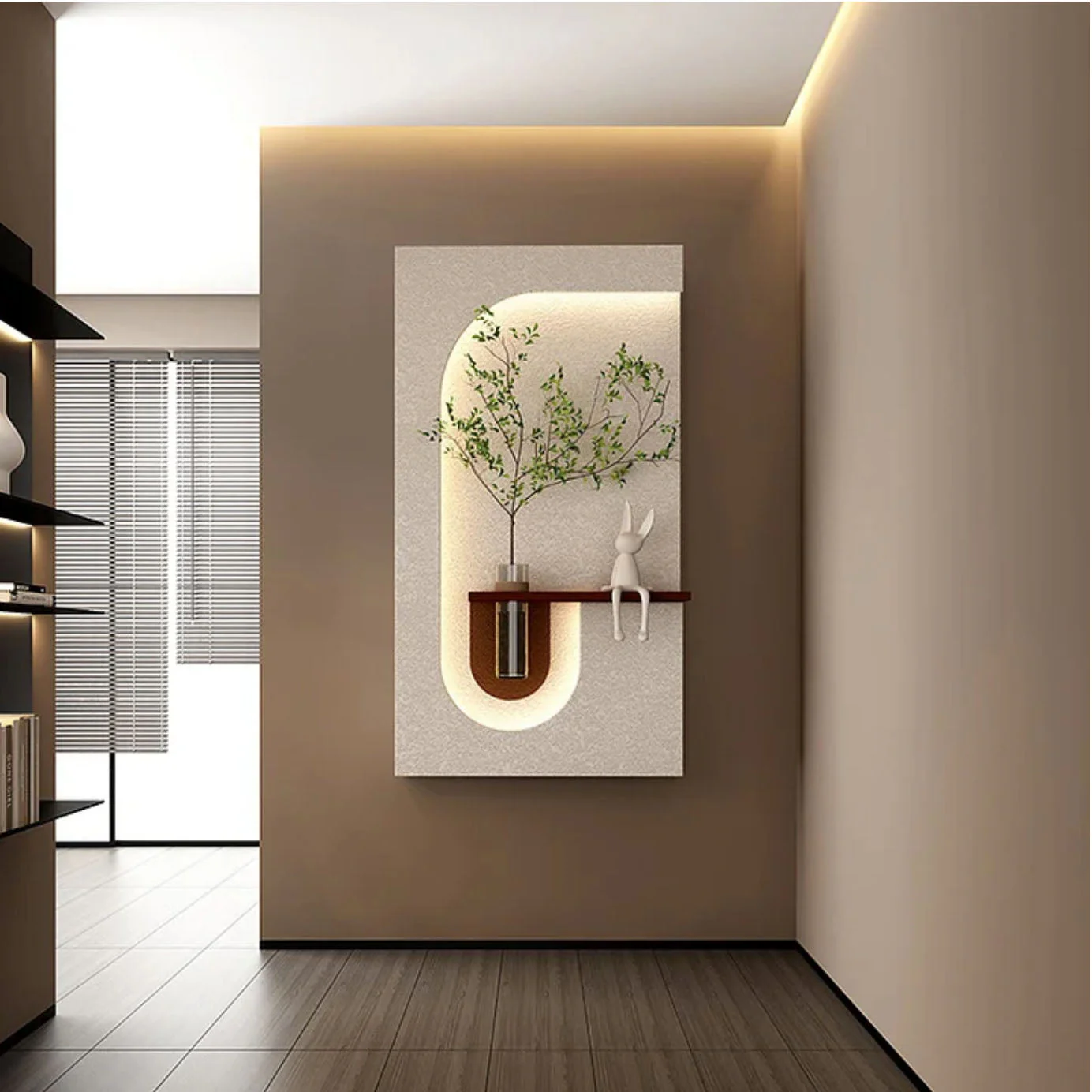 Elegant Decorative LED Light Wall Panel with Planter for Home & Office Spaces - Image 5