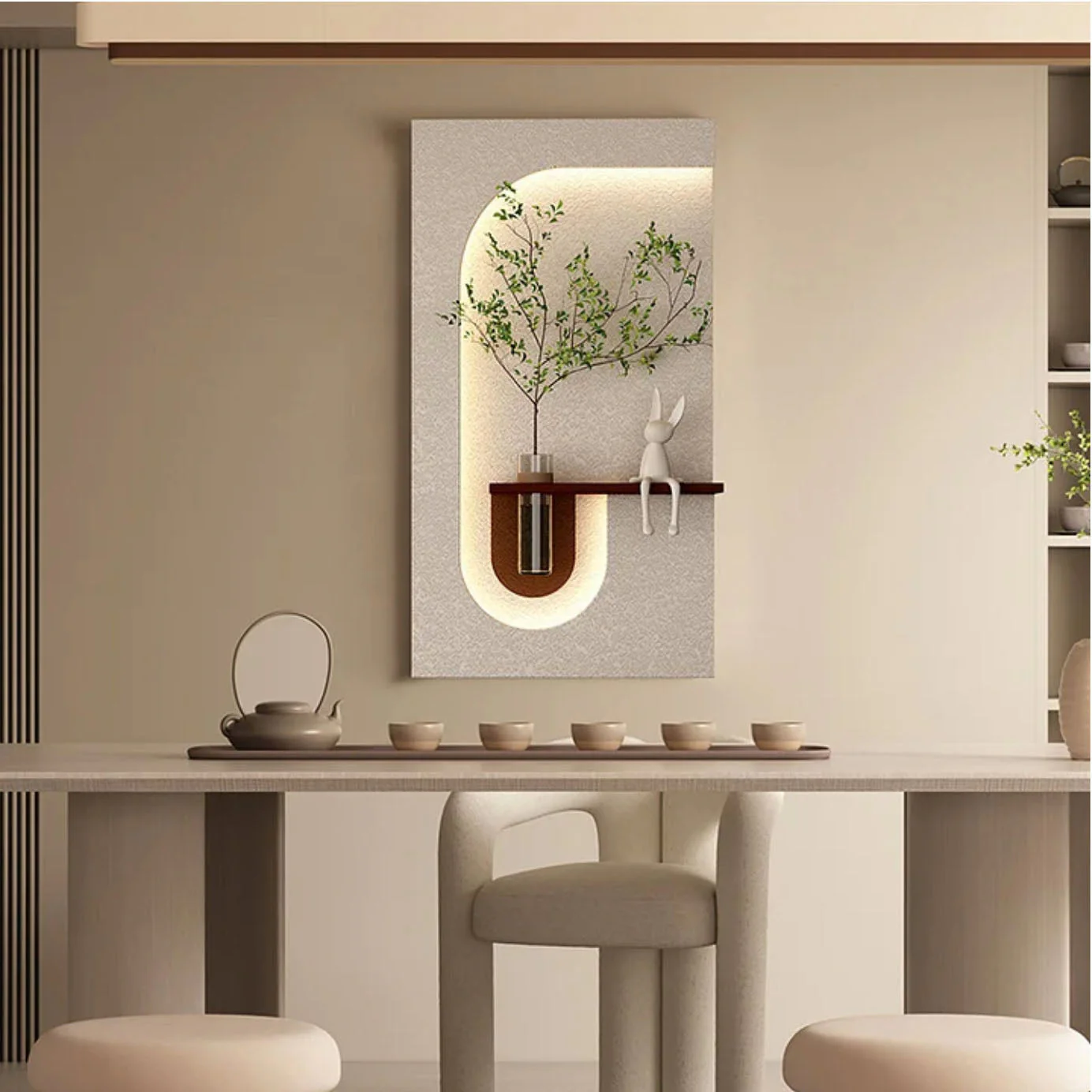 Elegant Decorative LED Light Wall Panel with Planter for Home & Office Spaces - Image 6