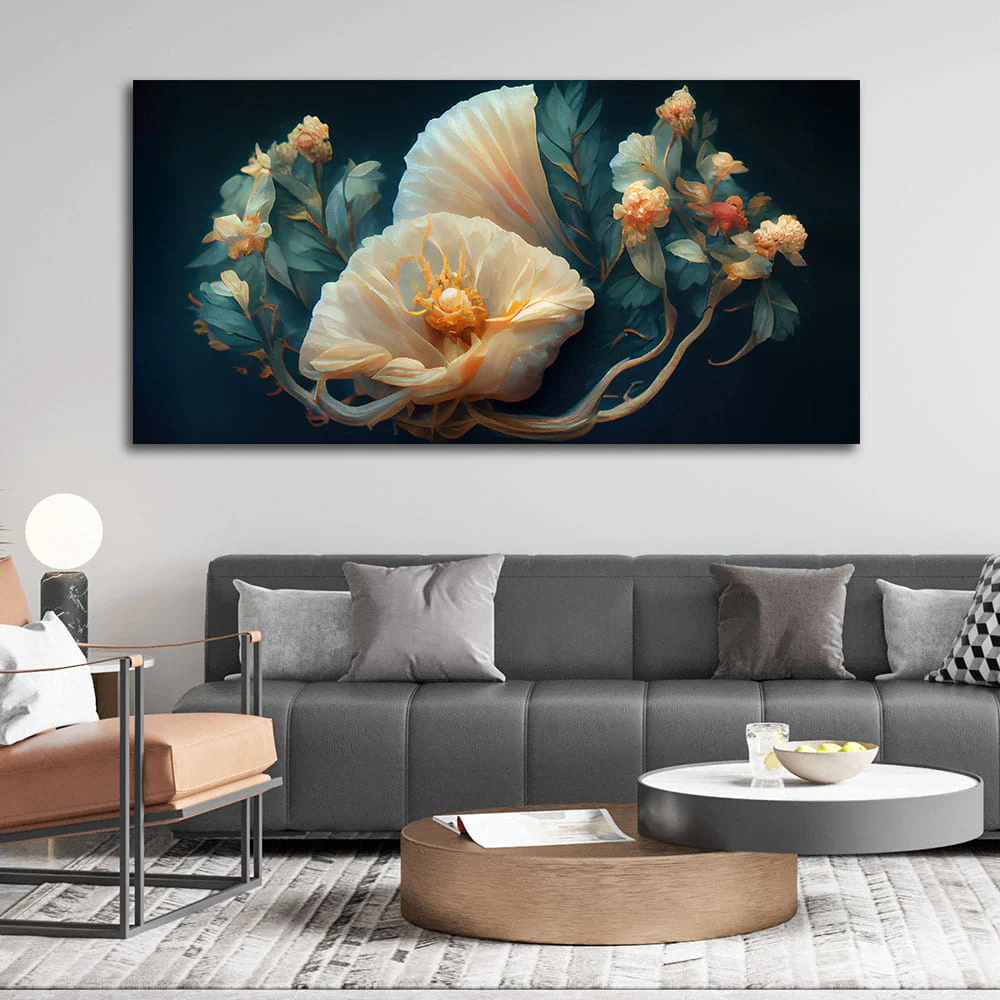 Elegant Floral Flower art Canvas Wall Painting - Image 2