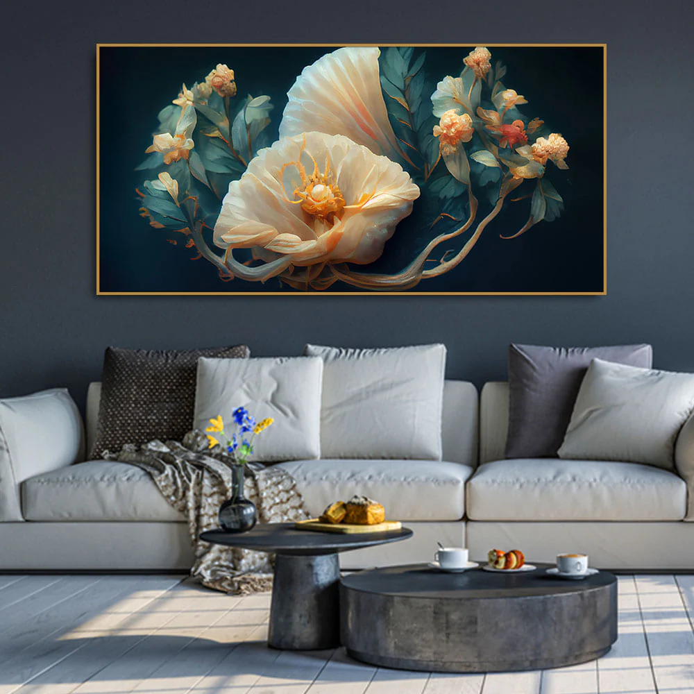 Elegant Floral Flower art Canvas Wall Painting - Image 3