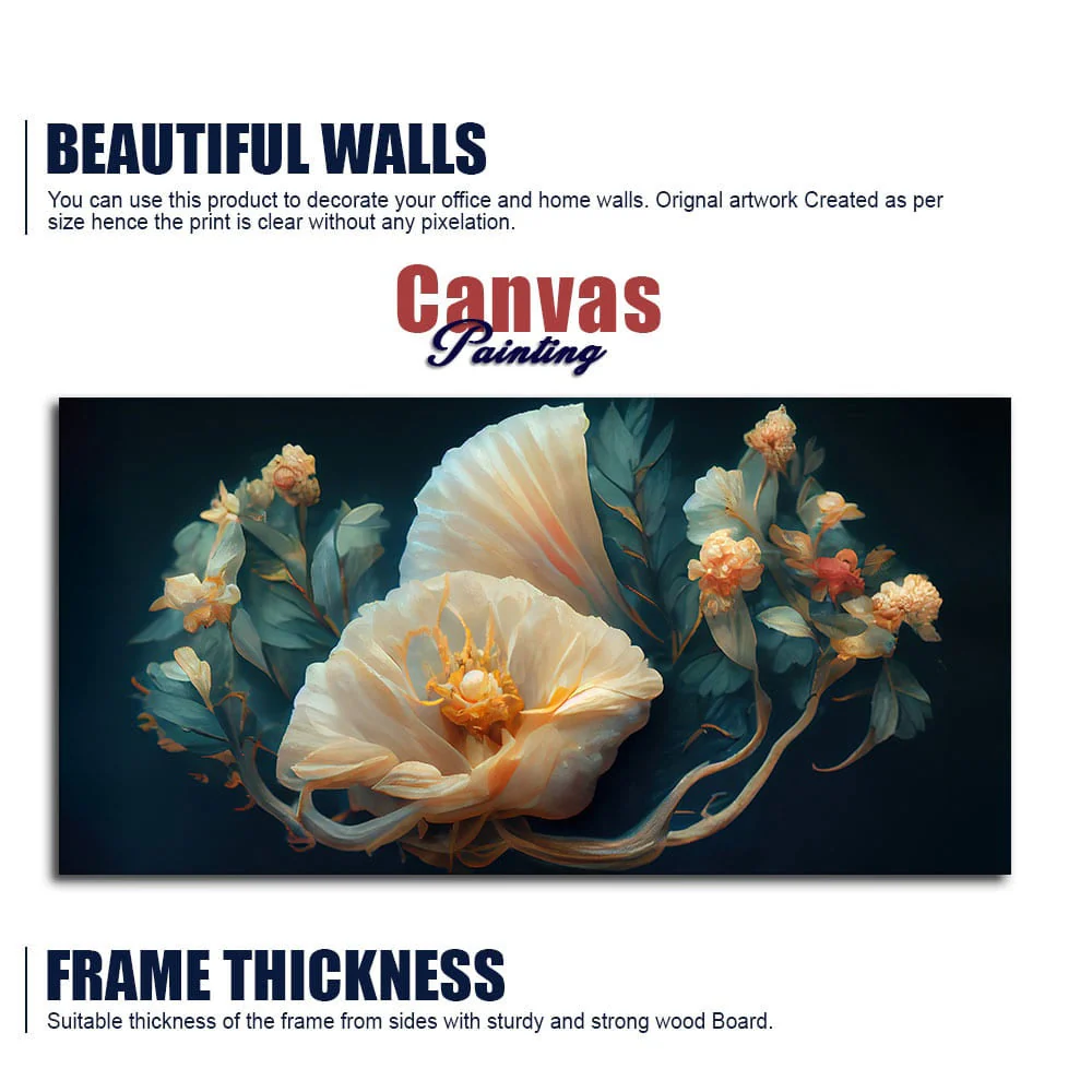 Elegant Floral Flower art Canvas Wall Painting - Image 6