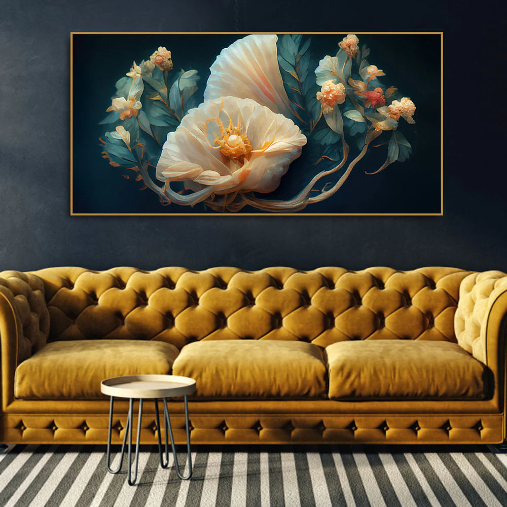 Elegant Floral Flower art Canvas Wall Painting - Image 8