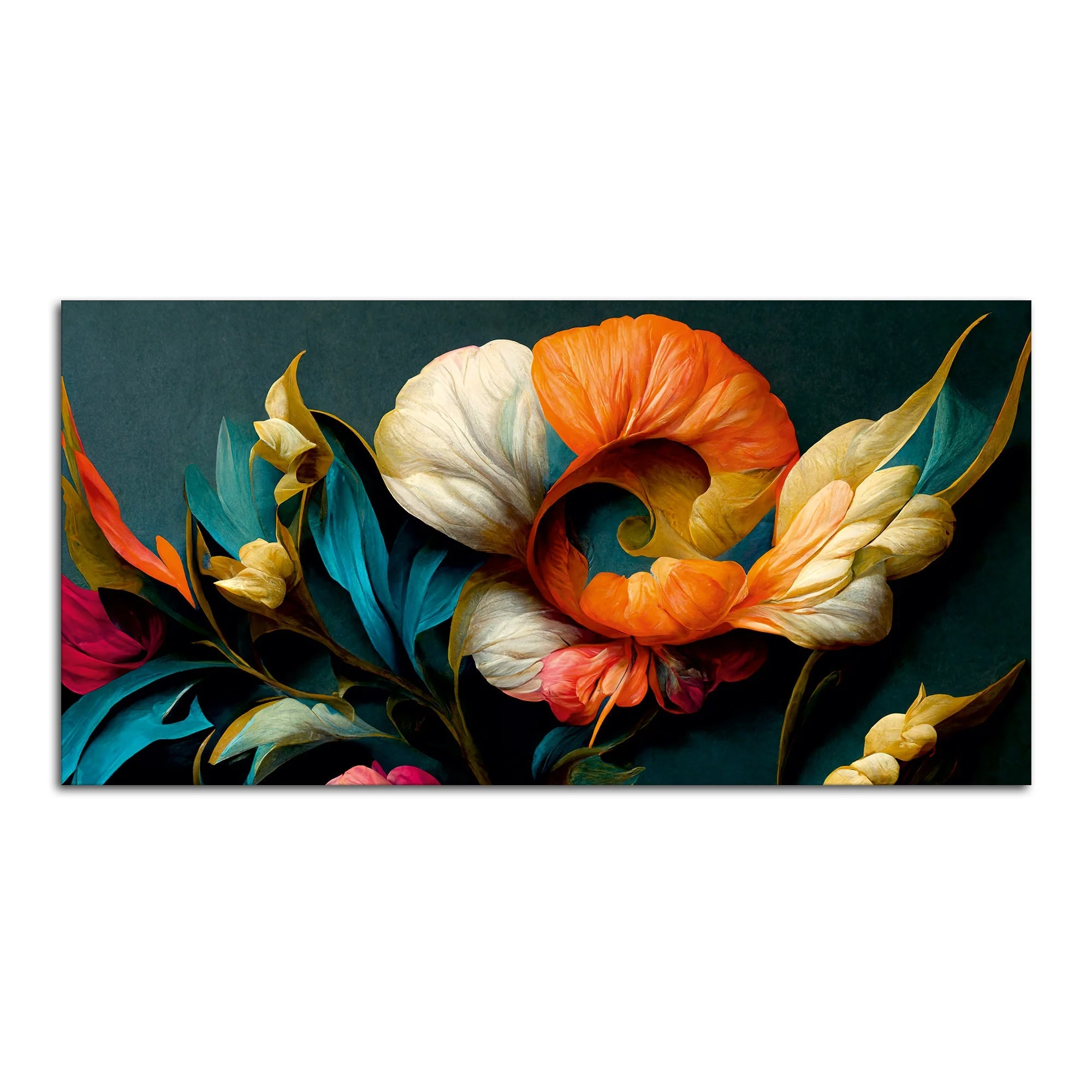 Elegant Floral Flower Artistic Art Canvas Wall Painting - Image 4