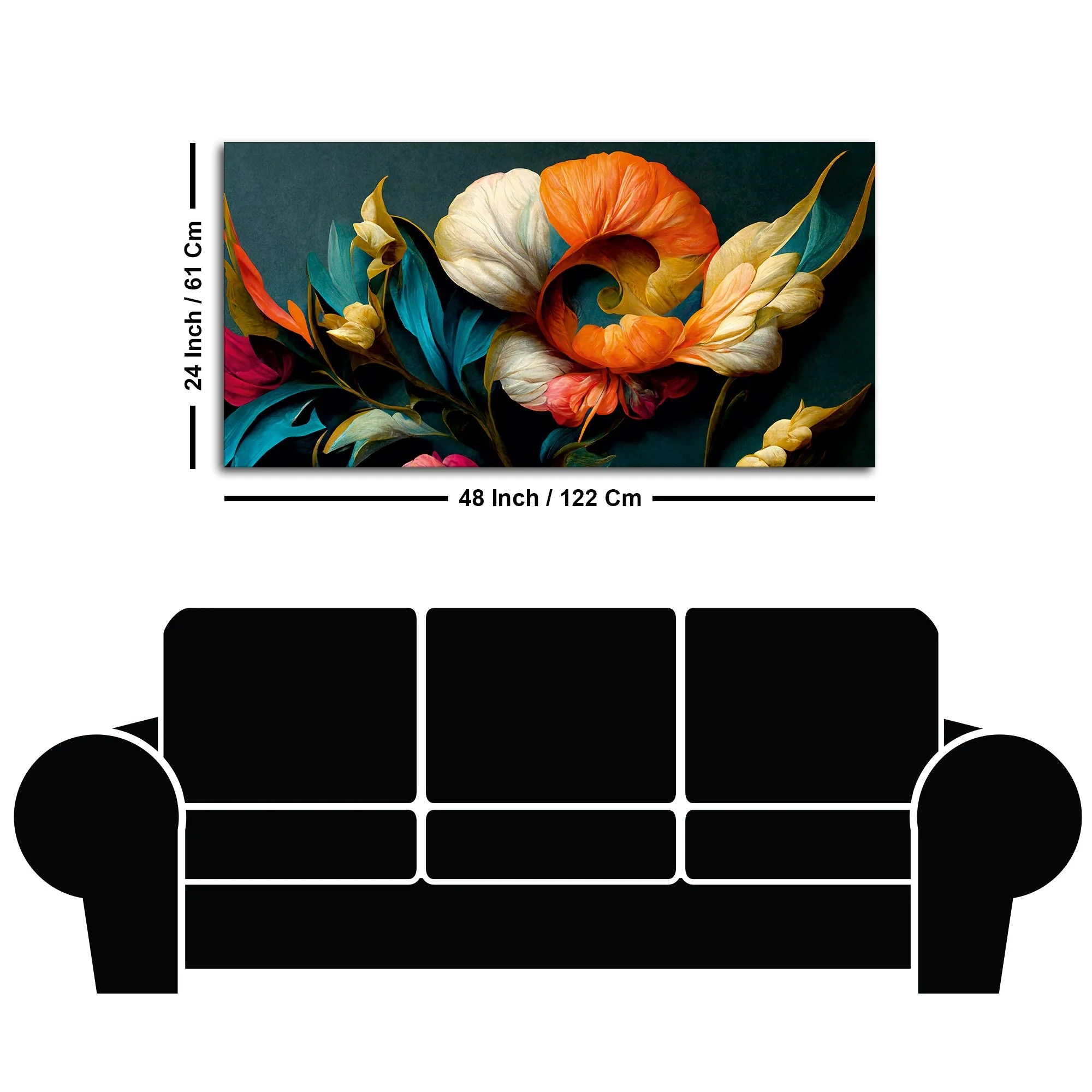 Elegant Floral Flower Artistic Art Canvas Wall Painting - Image 7