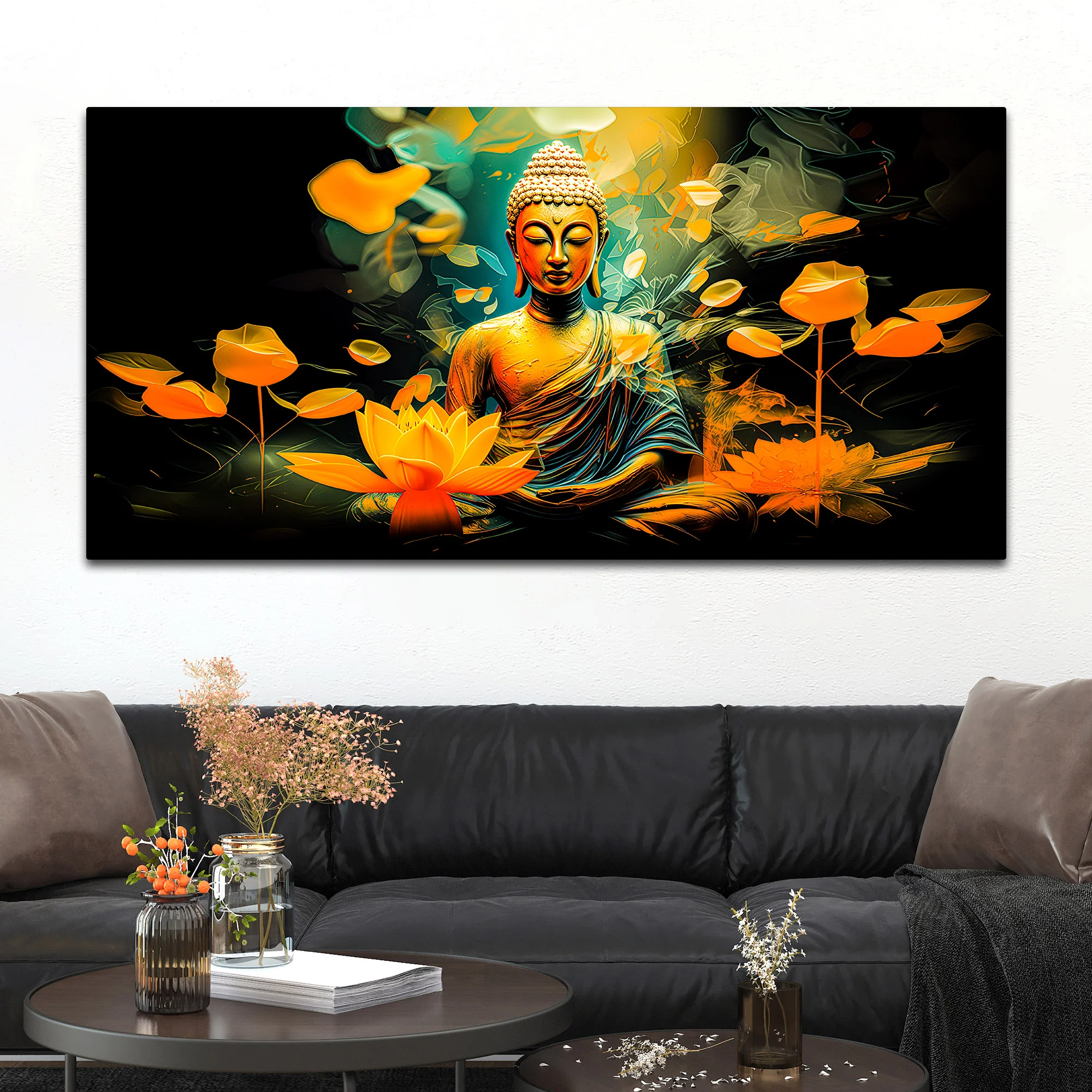 Elegant Gautam Buddha Canvas Wall Painting for Peaceful Home Decor - Image 3