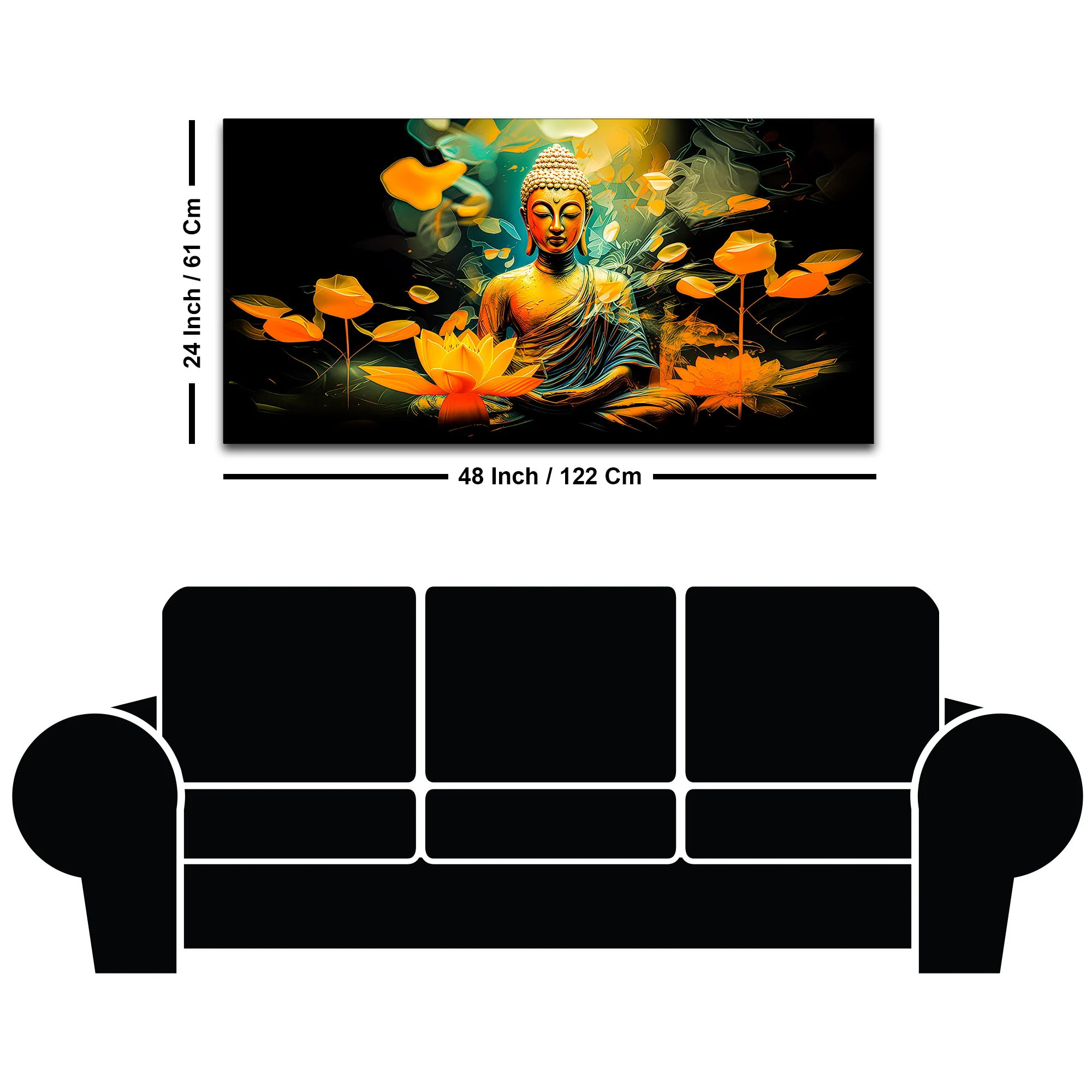 Elegant Gautam Buddha Canvas Wall Painting for Peaceful Home Decor - Image 8