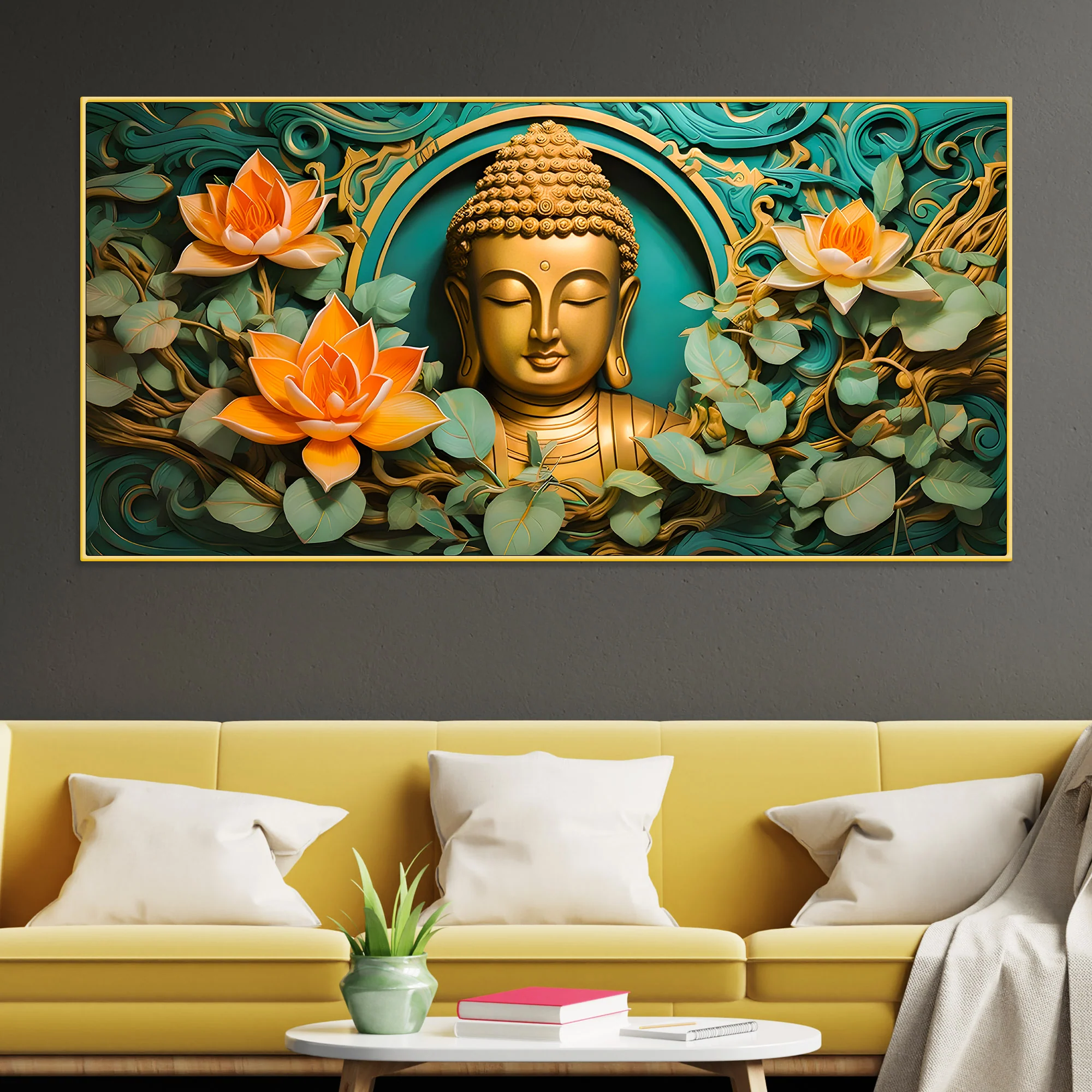 Elegant Gautam Buddha Wall Décor Painting for Modern Living Room Décor - Image 2