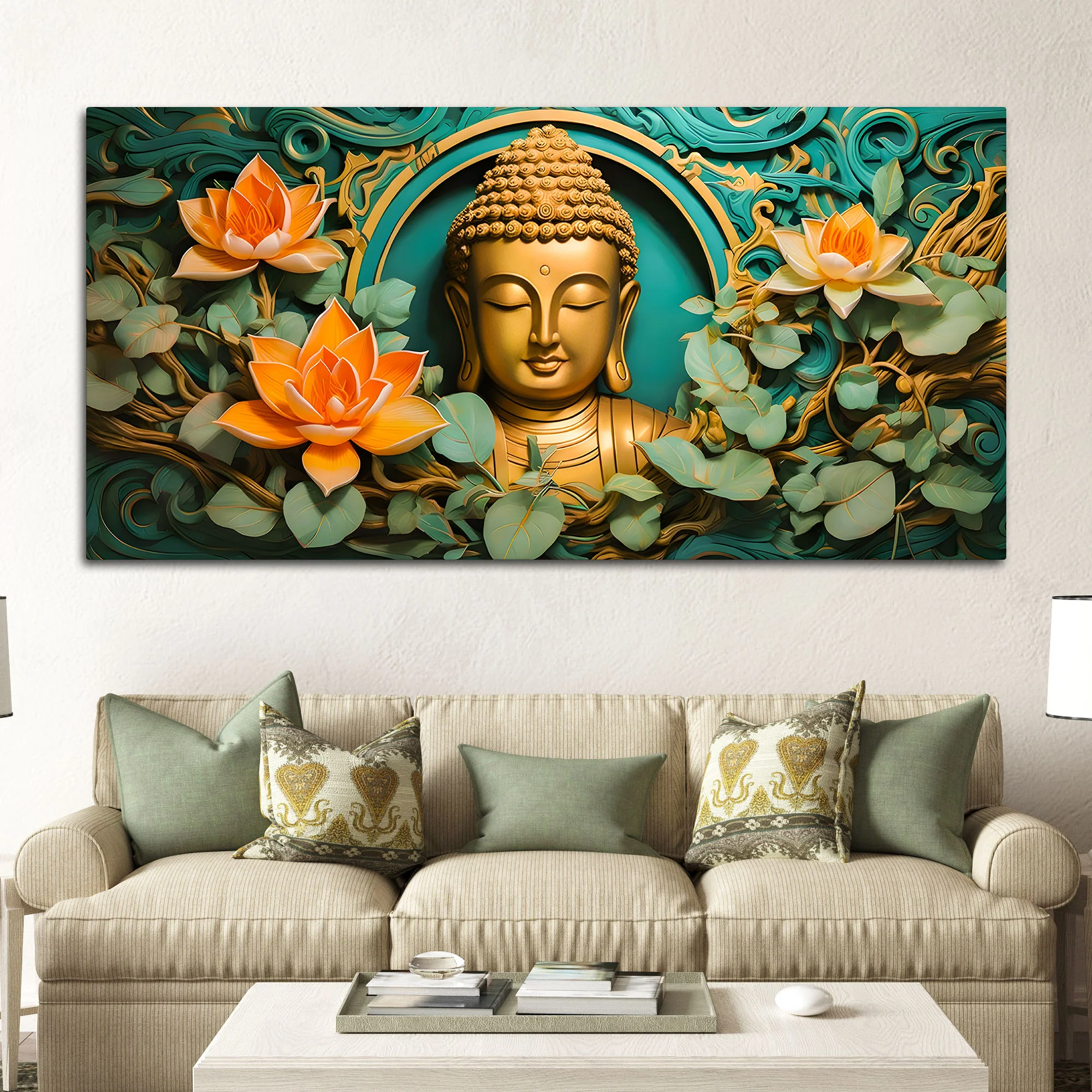 Elegant Gautam Buddha Wall Décor Painting for Modern Living Room Décor - Image 3
