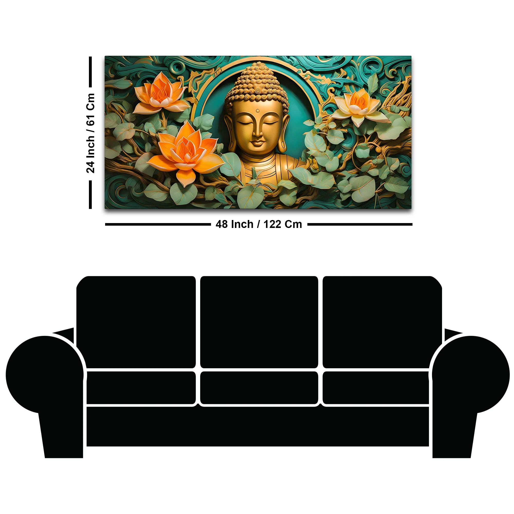 Elegant Gautam Buddha Wall Décor Painting for Modern Living Room Décor - Image 8