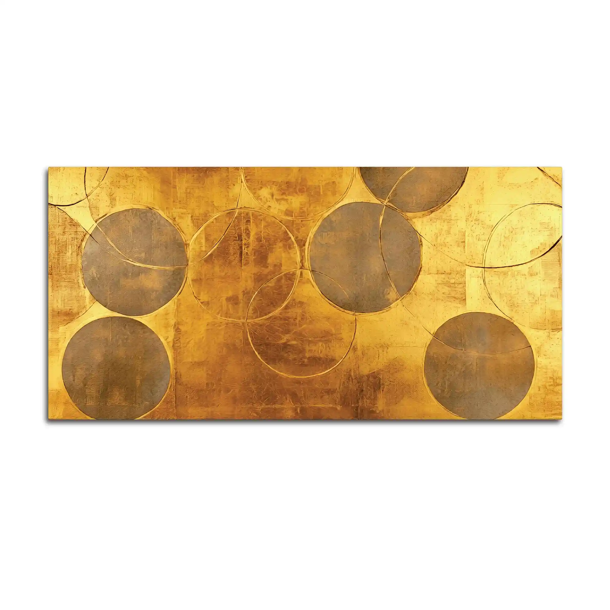 Elegant Gold Abstract Circle Canvas Wall Painting for Home & Office - Image 4