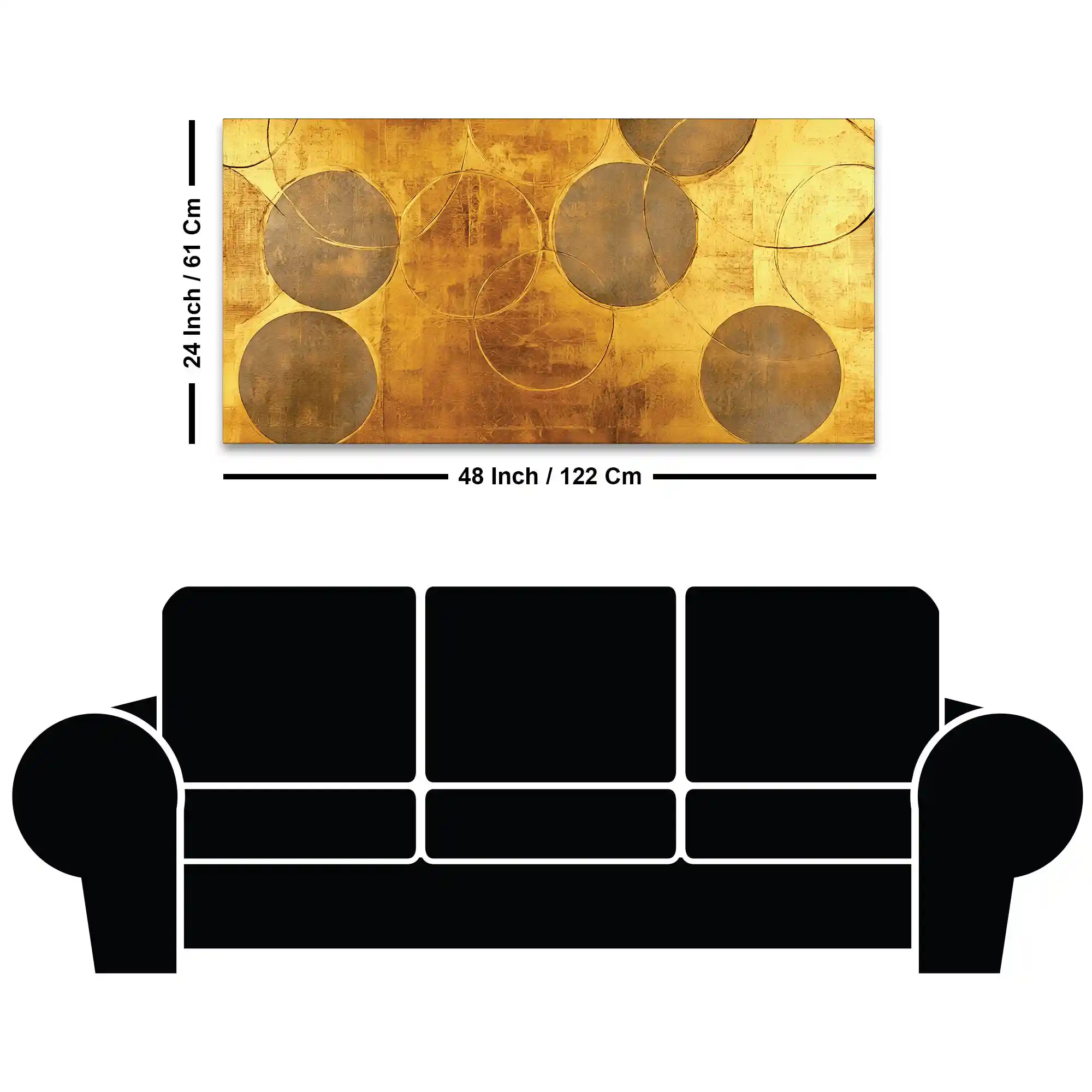 Elegant Gold Abstract Circle Canvas Wall Painting for Home & Office - Image 8