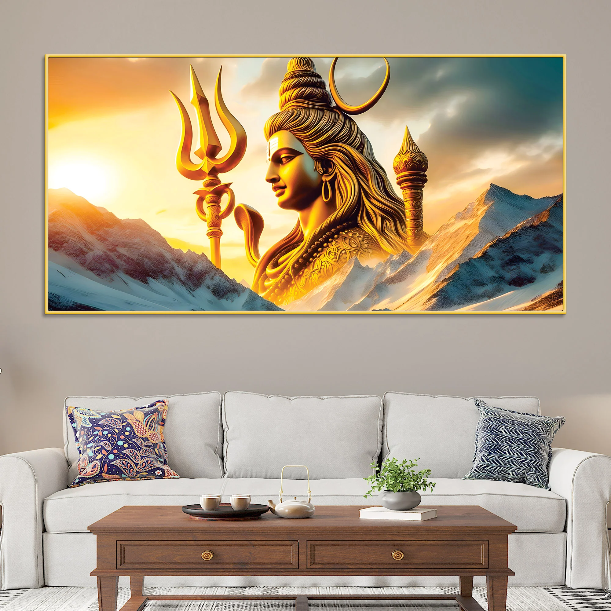 Elegant Lord Shiva Painting on Canvas for Wall Décor - Image 2