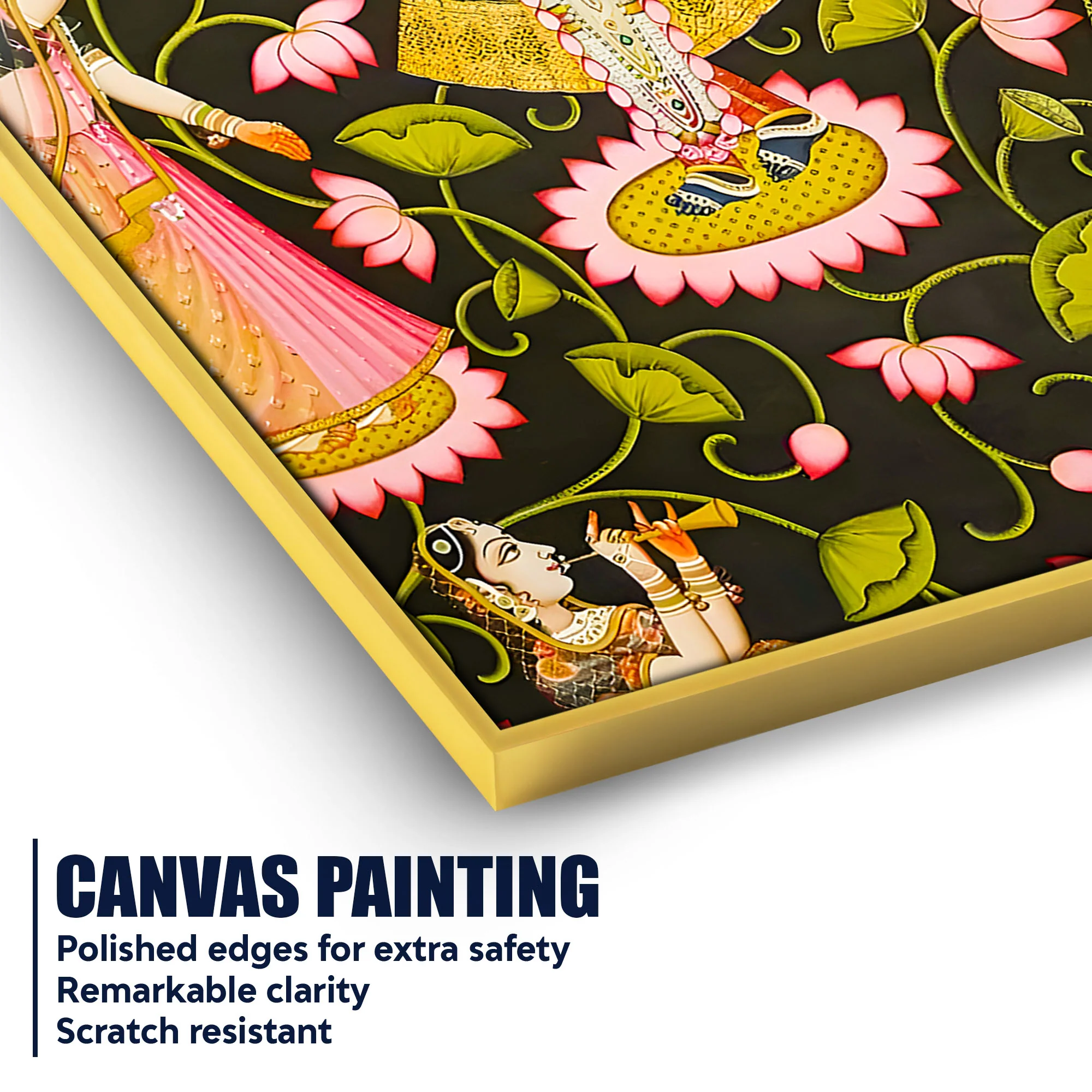 Elegant Lord Shree Krishna & Gopis Canvas Wall Painting - Image 4