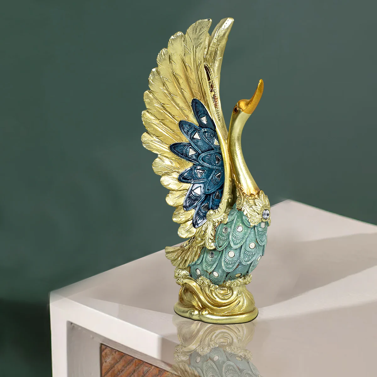 Elegant Magical Swan Decorative Table Decor Showpiece - Image 4