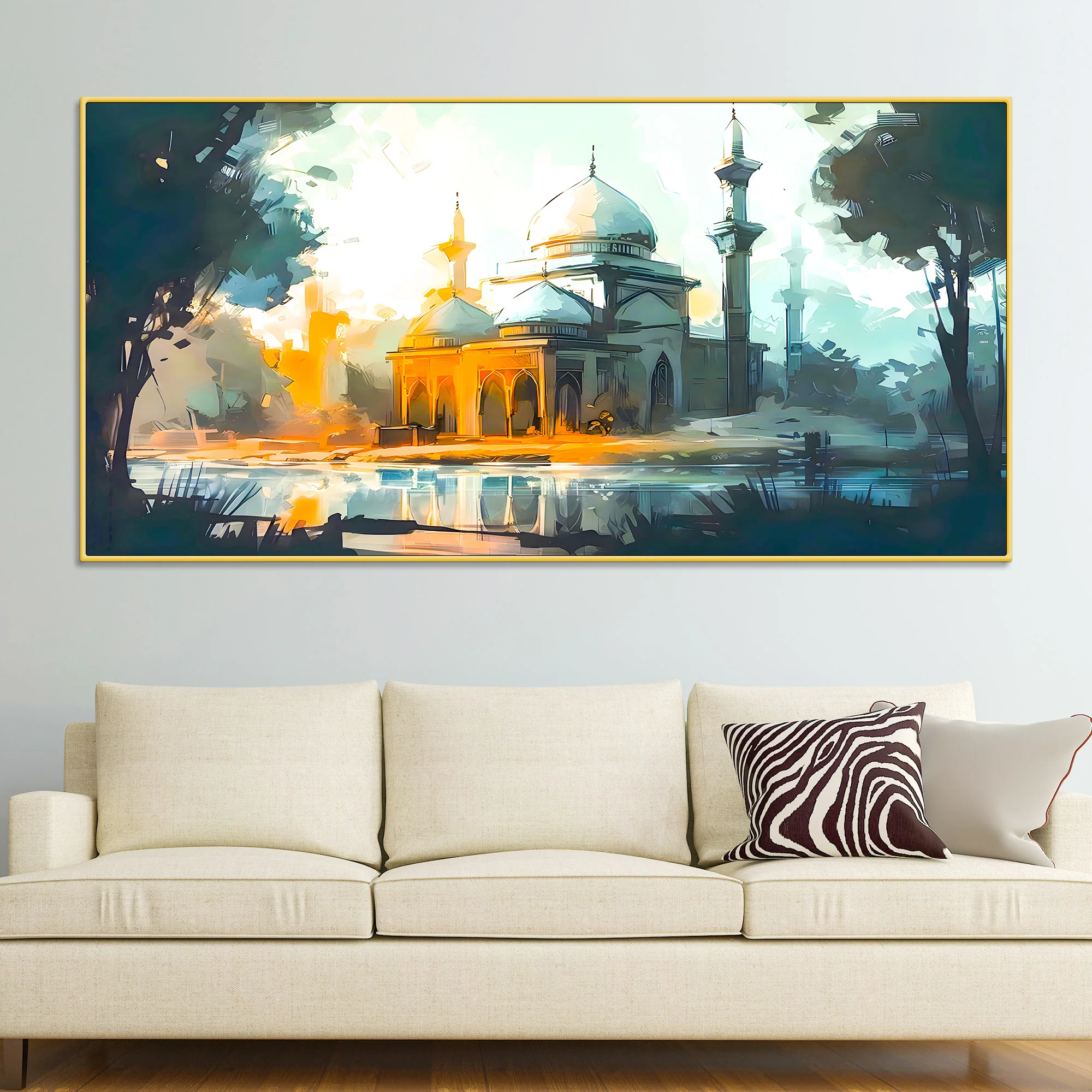 Elegant Mosque Wall Painting for Modern Home Interior - Image 2