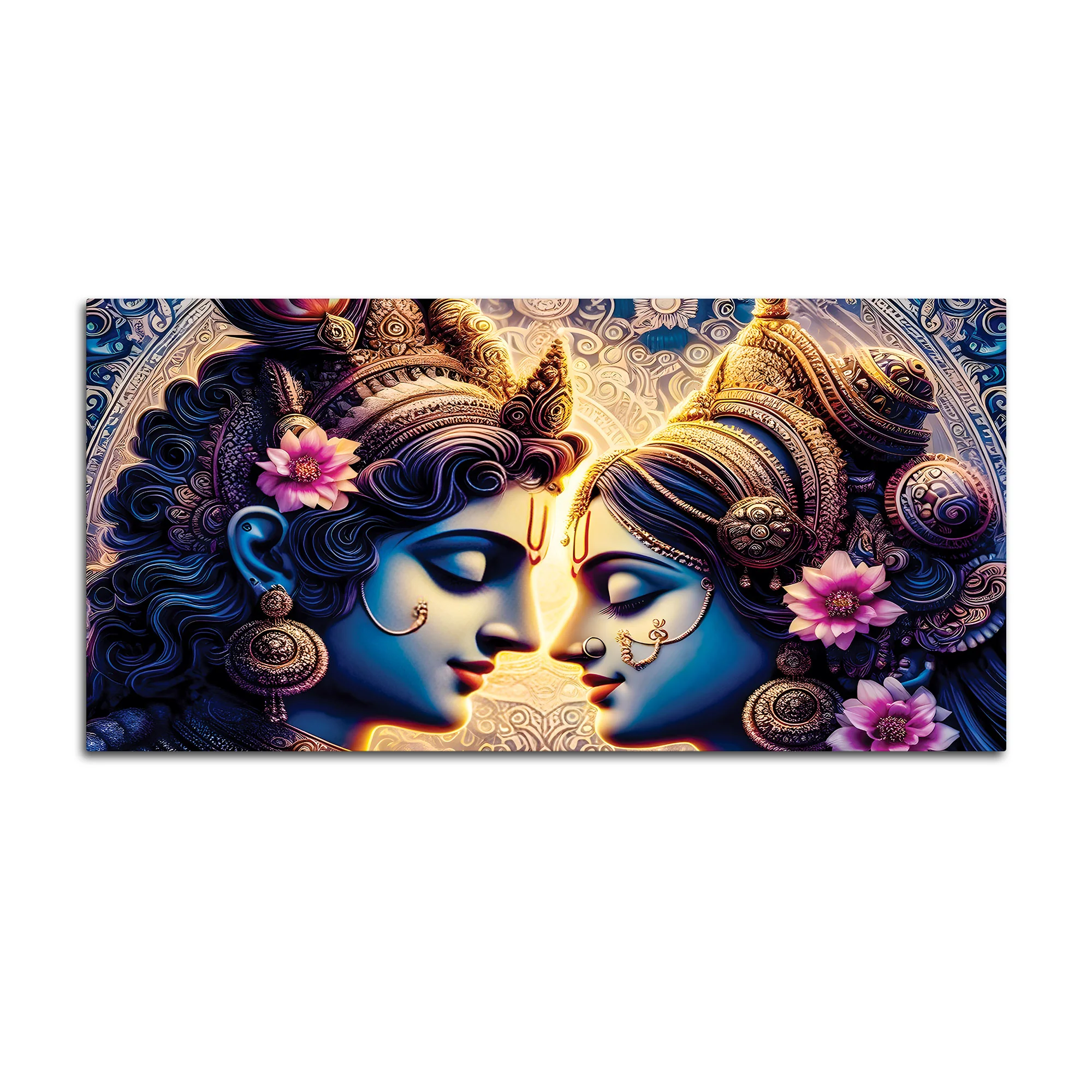 Elegant Radha Krishna Spiritual Painting for Living Room - Image 4