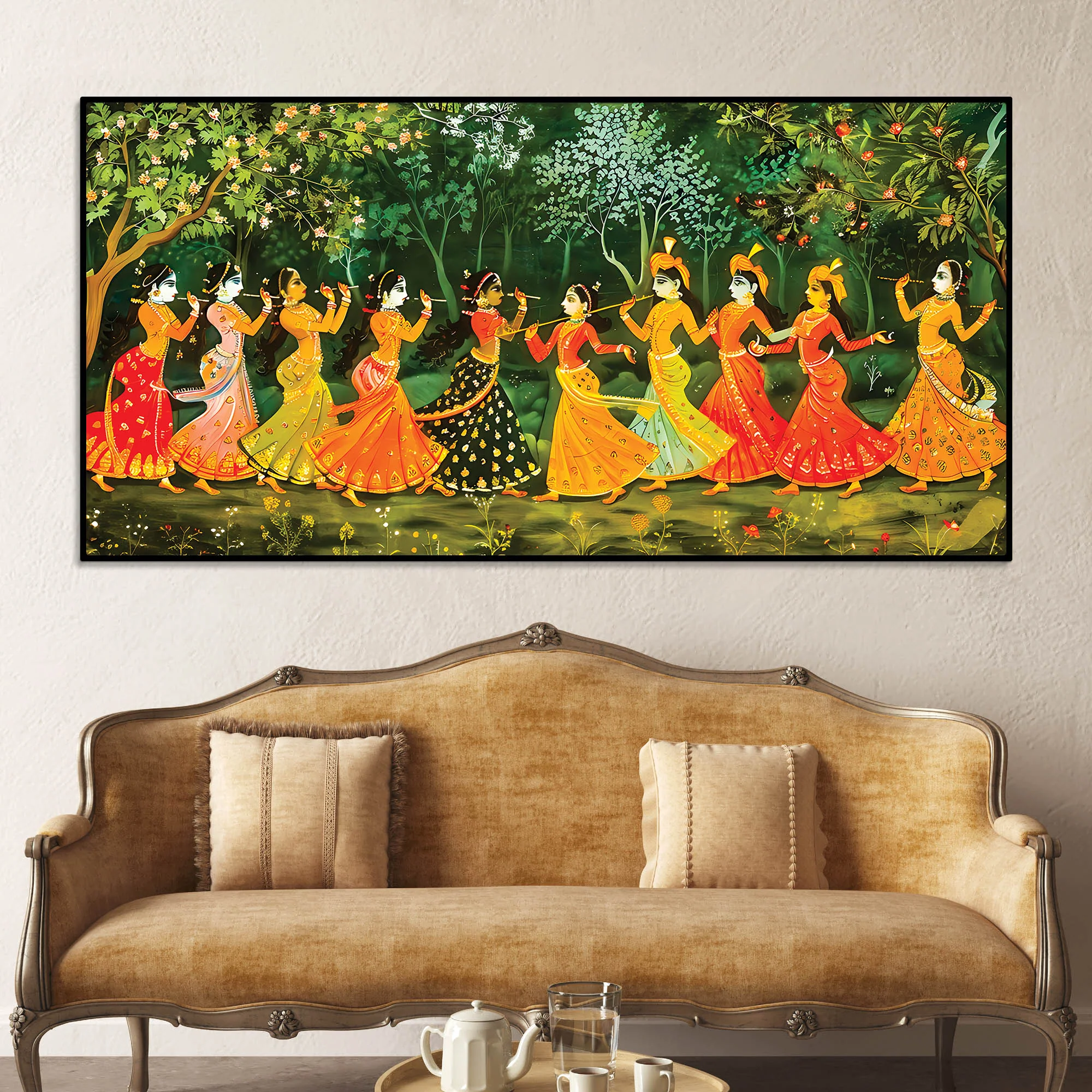 Elegant Raslila Spiritual Canvas Painting for Wall Décor