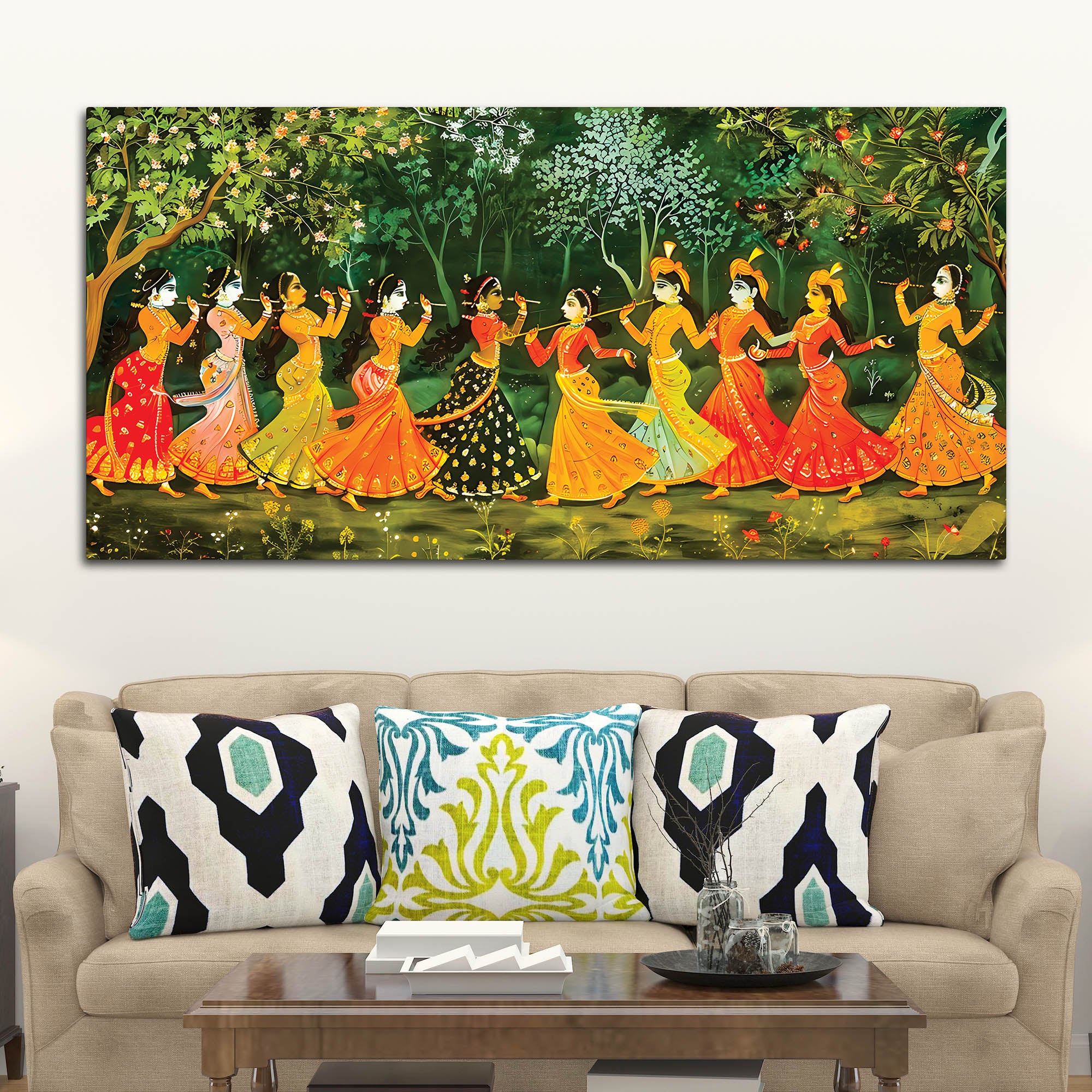 Elegant Raslila Spiritual Canvas Painting for Wall Décor - Image 3