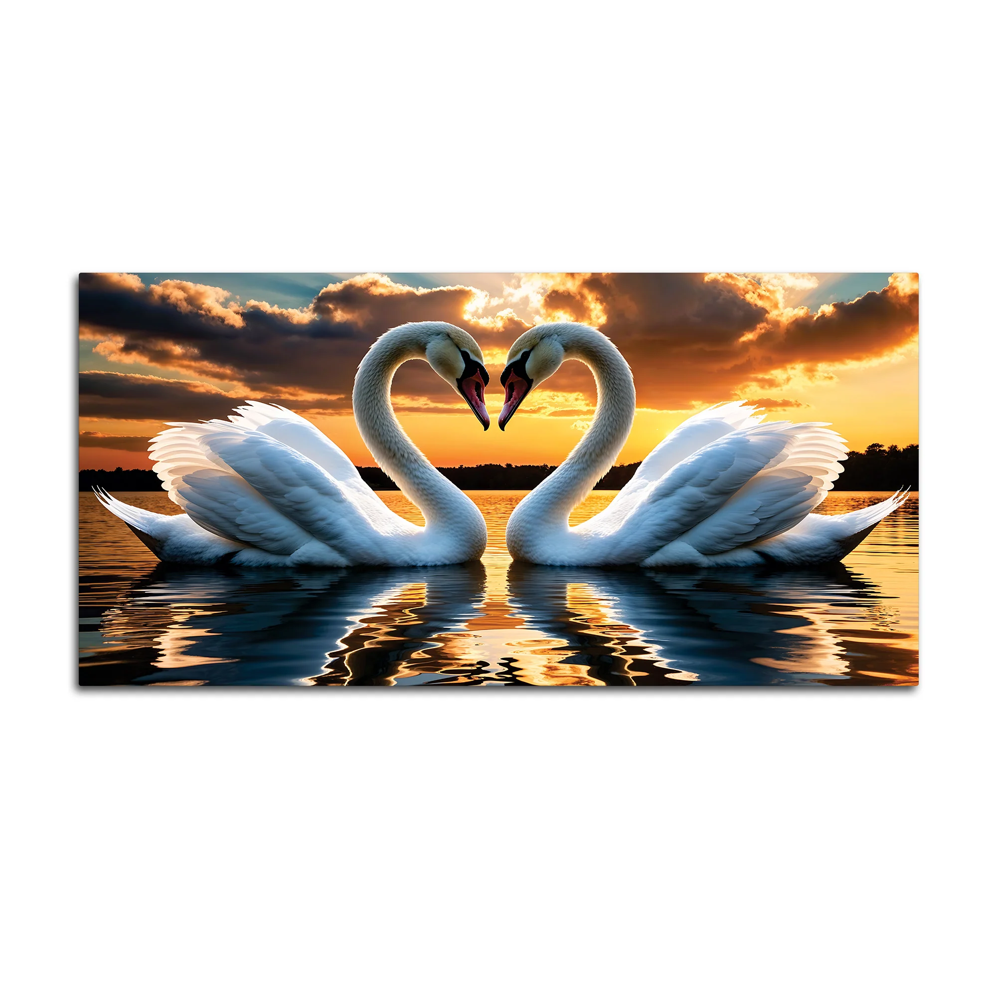 Elegant Swan Couple Wall Painting for Luxury Home Décor - Image 4