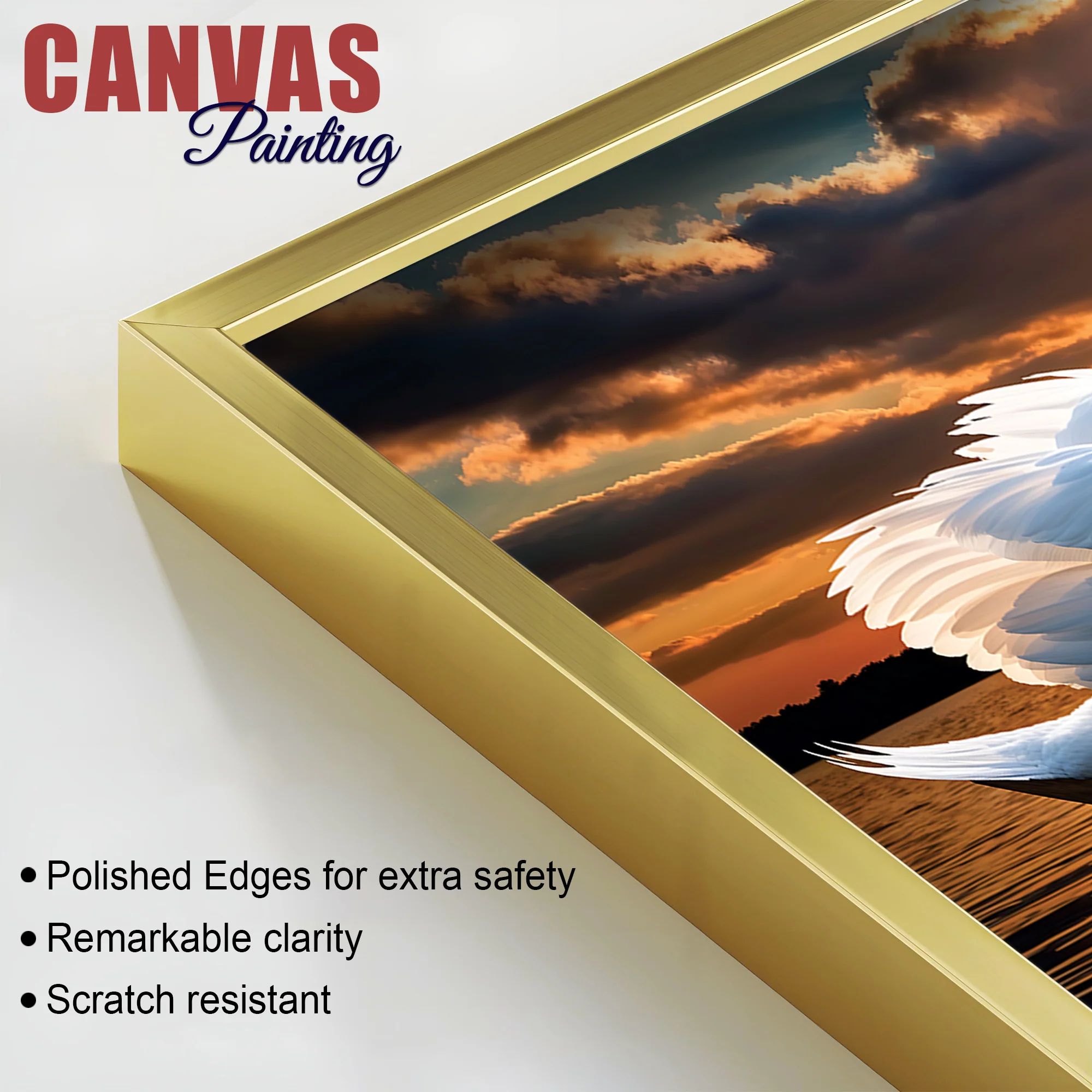 Elegant Swan Couple Wall Painting for Luxury Home Décor - Image 6