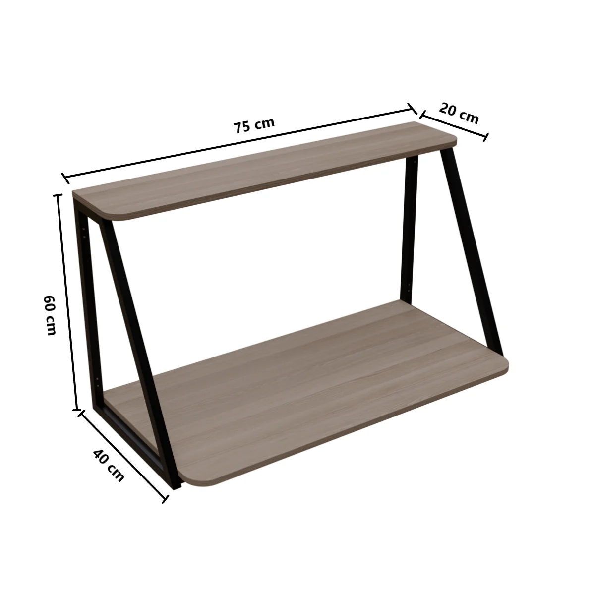 Elegant Wooden Wall Mounted Desk for Books & Display Decor - Image 16