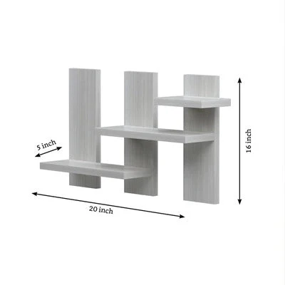 Enchanted Modern Rectangular Shaped Wooden Wall Shelves with White Finish - Image 5