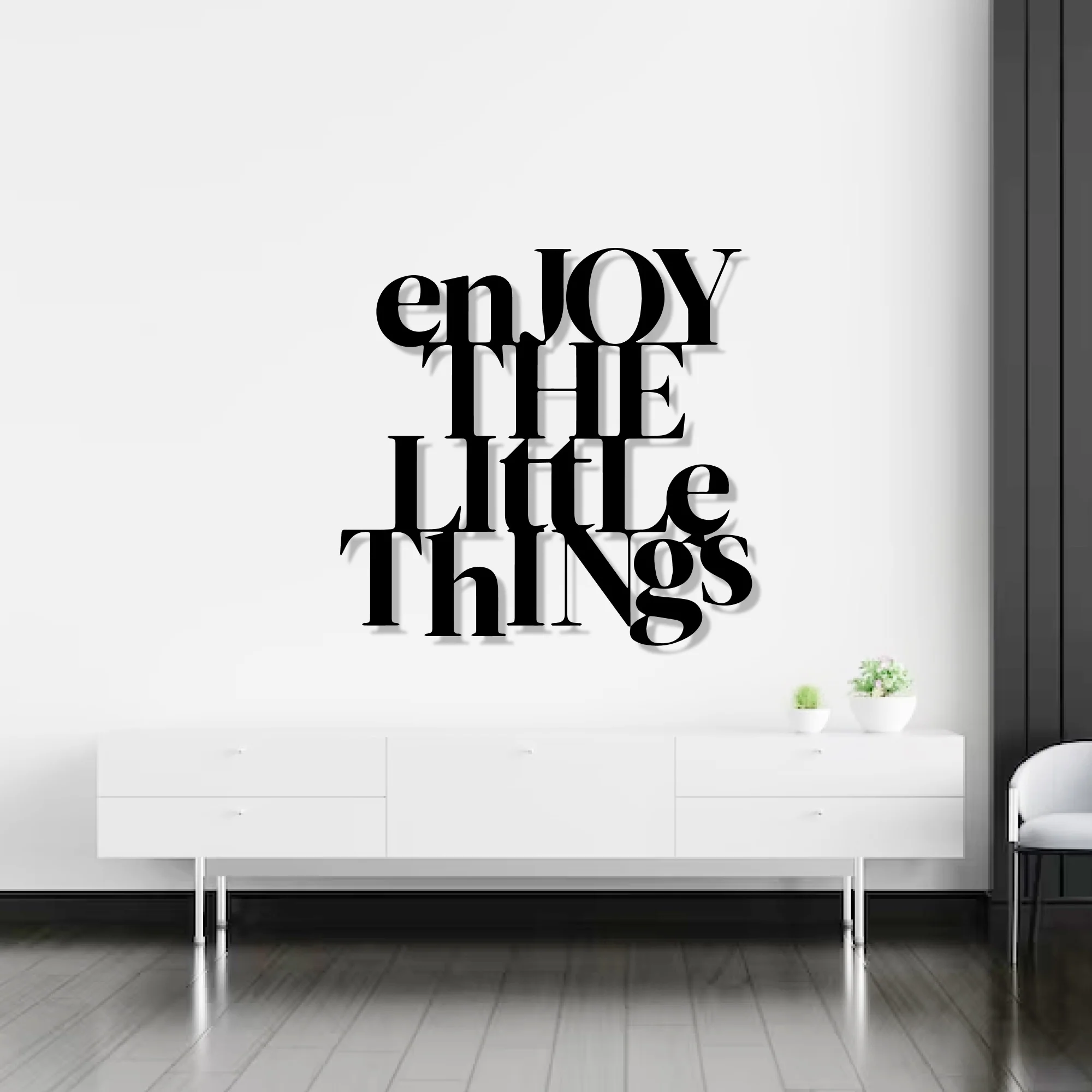 Enjoy The Little Things Text Metal Art Wall Decor - Image 2