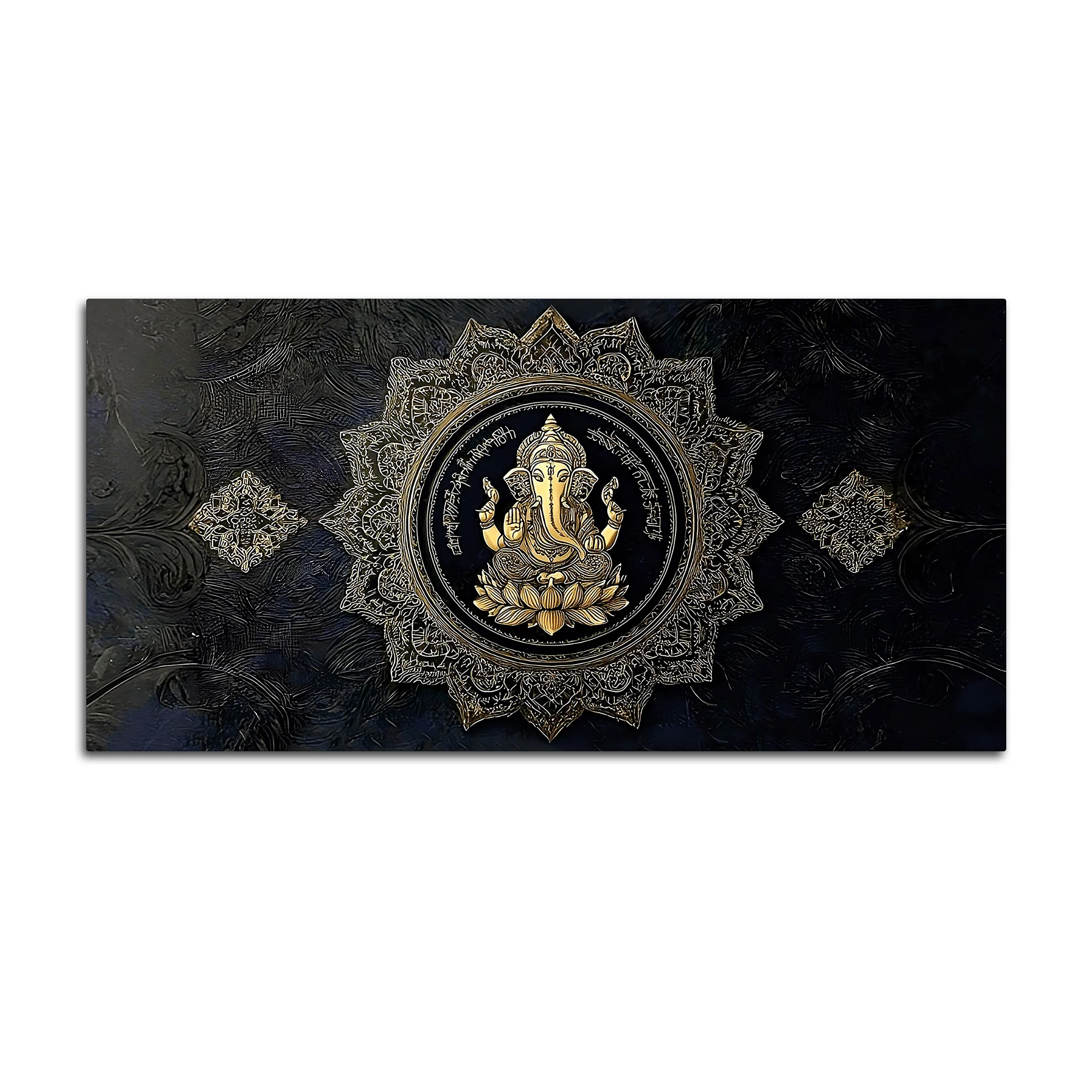 Eternal Lord Shri Ganesh Golden Mandala Art Canvas Wall Painting for Home & Office – Contemporary Spiritual Wall Art - Image 4