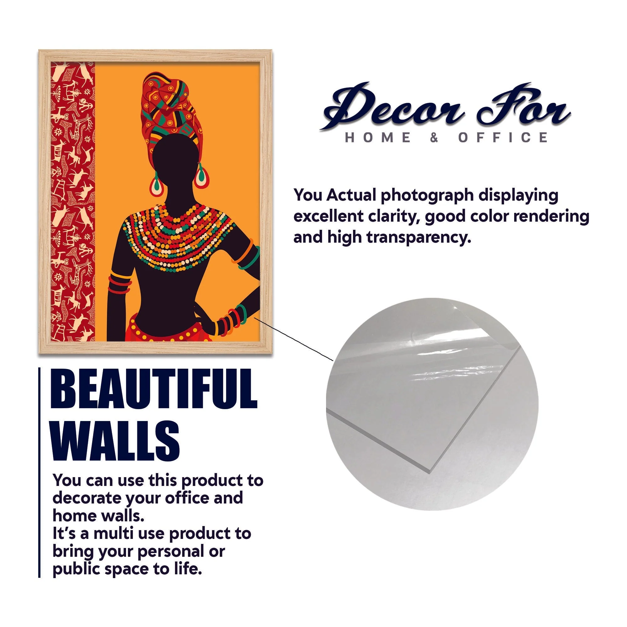Ethnic African Woman Art Wall Frame Set of Four - Image 5