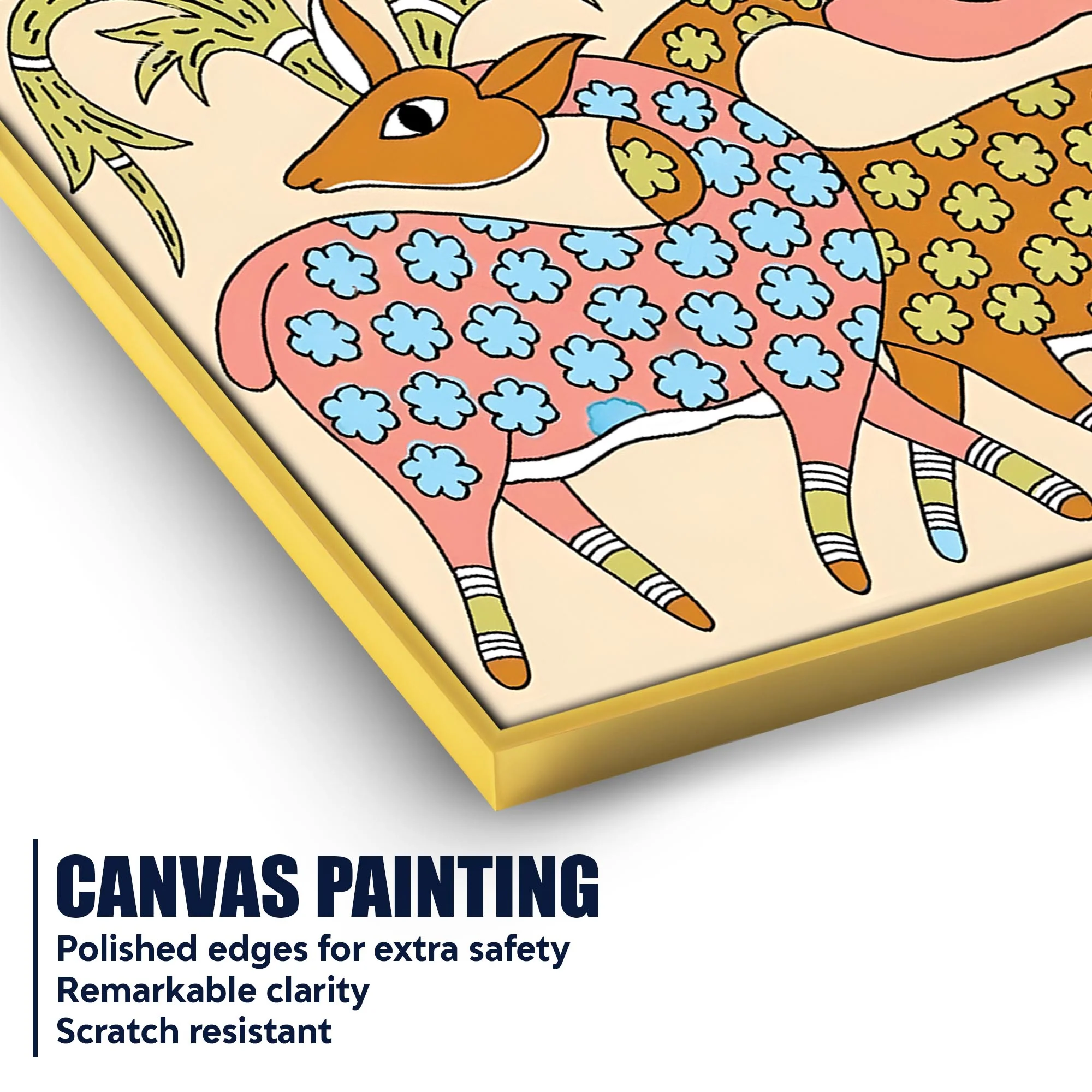 Ethnic Indian Canvas Painting | Nature Inspired Wall Art - Image 4