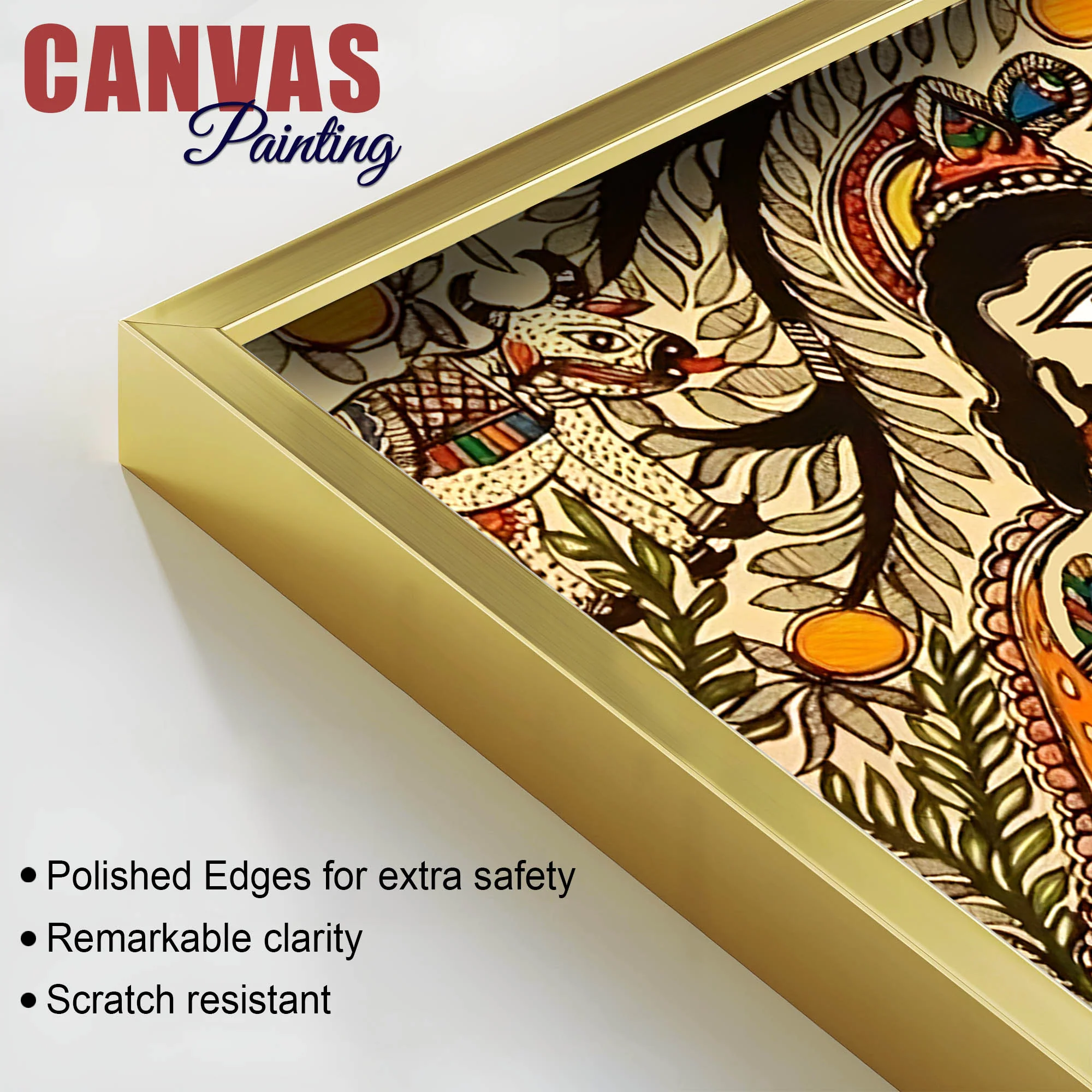 Ethnic Indian Madhubani Canvas Wall Painting for Cultural Home Art - Image 6