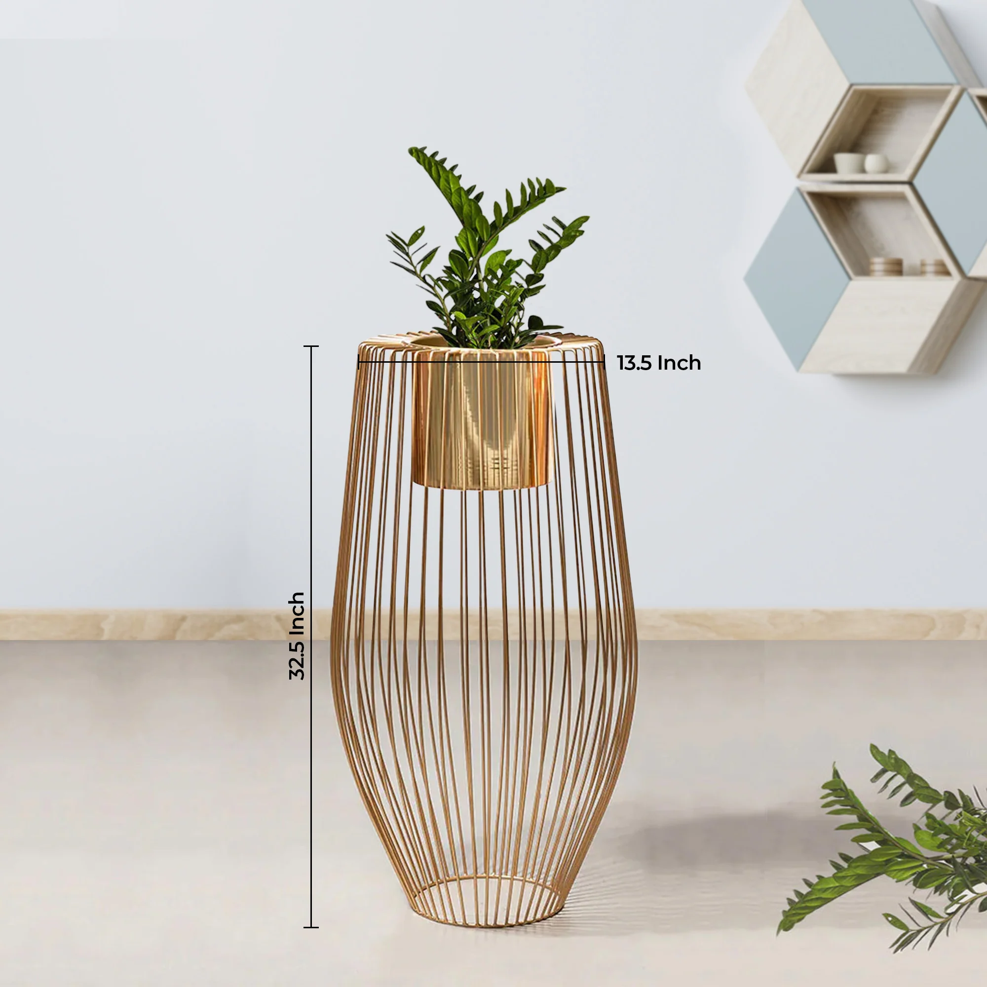 Euphoric Earth Golden Finish - Large Size Planter - Image 3