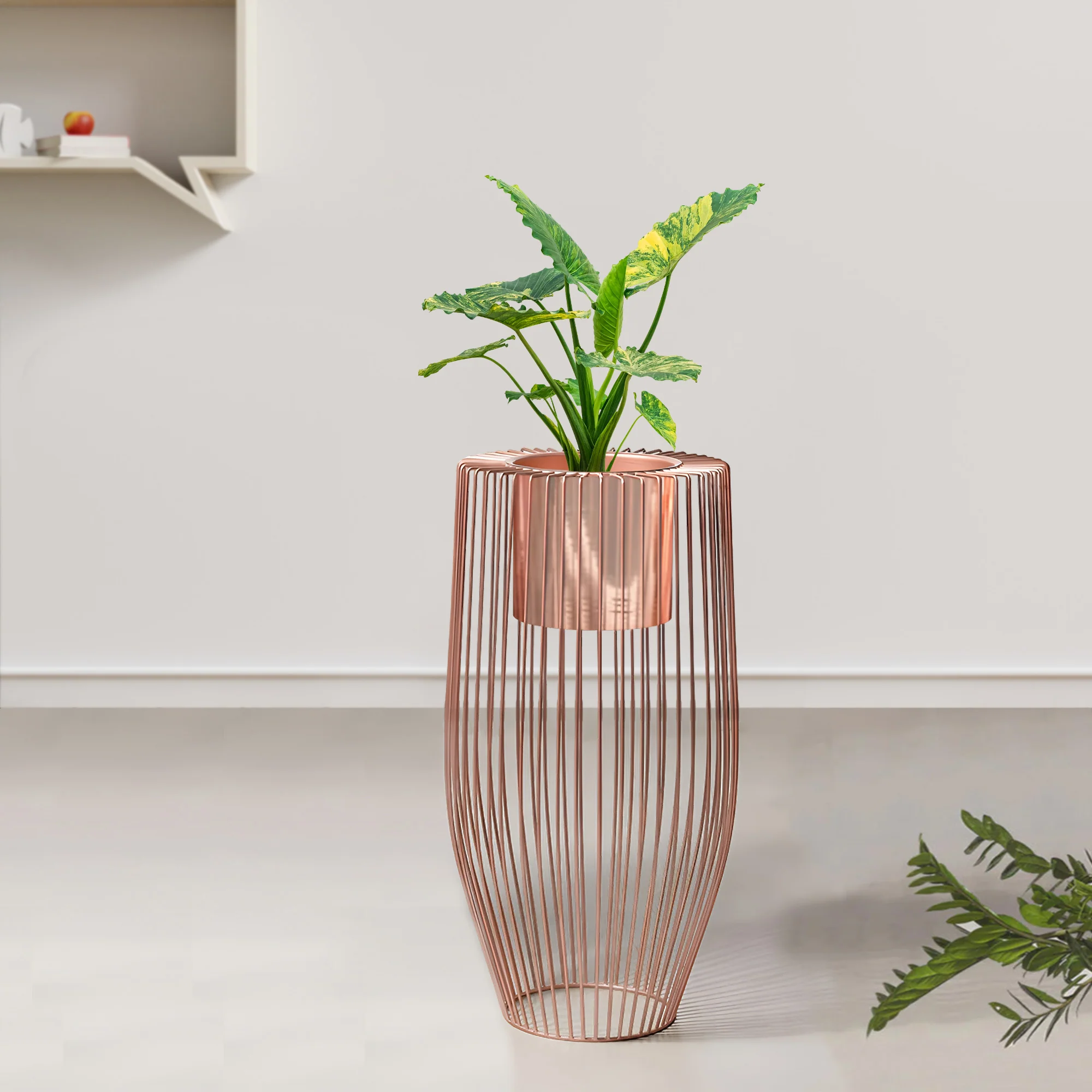 Euphoric Earth Ross Gold Stand & Ross Gold Finish Pot - Medium Size Planter - Image 2