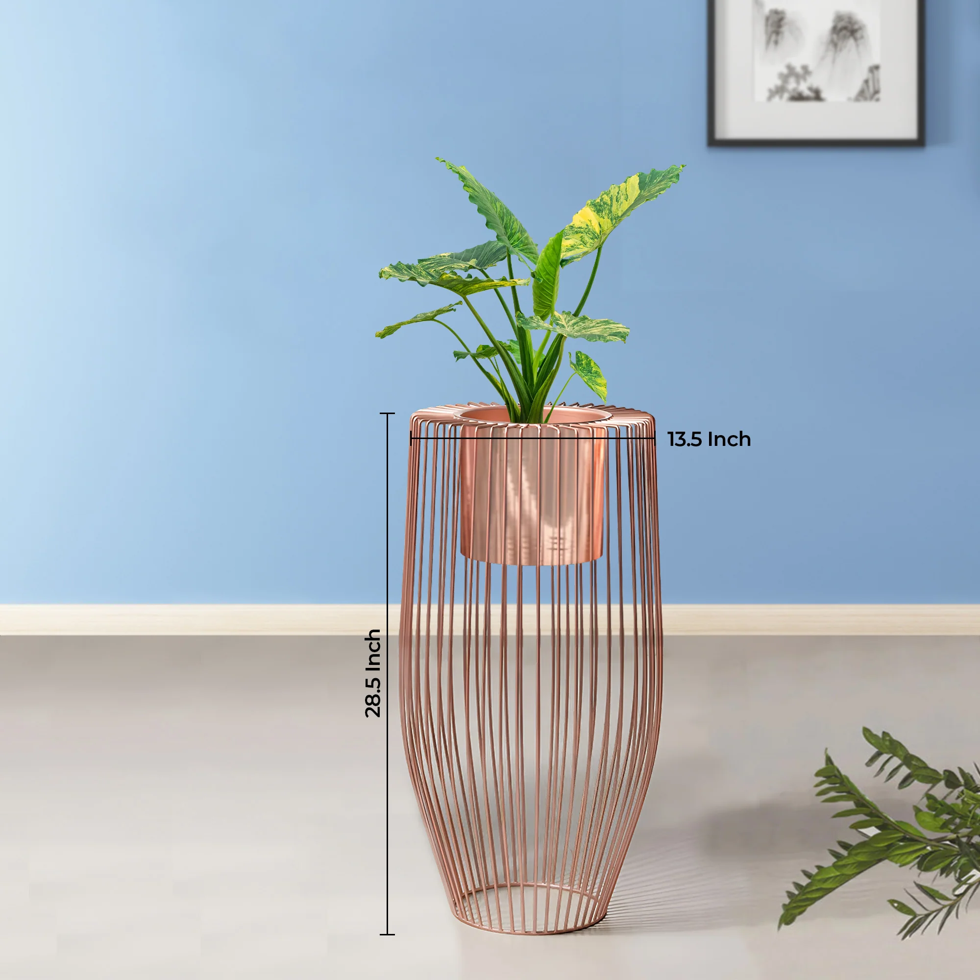 Euphoric Earth Ross Gold Stand & Ross Gold Finish Pot - Medium Size Planter - Image 3