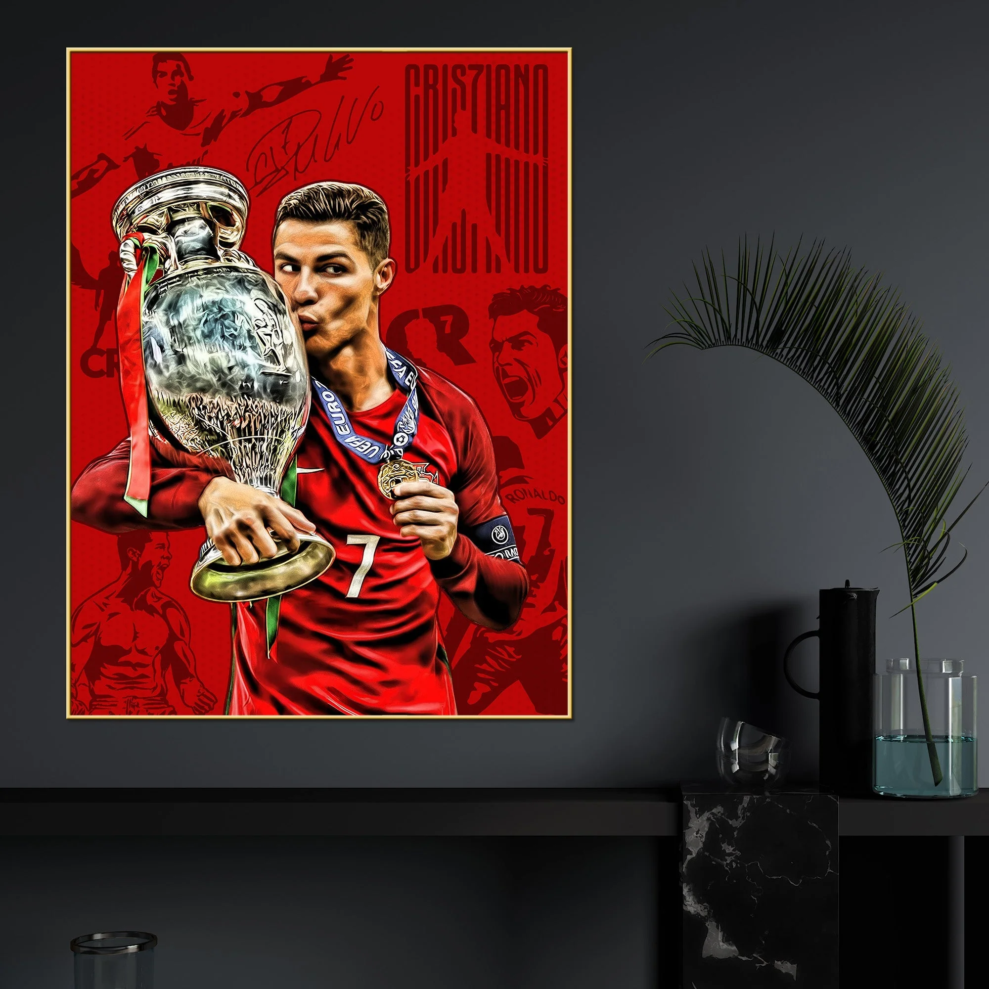 Euro Cup 2016 CR7 Cotton Canvas Wall Painting - Image 2