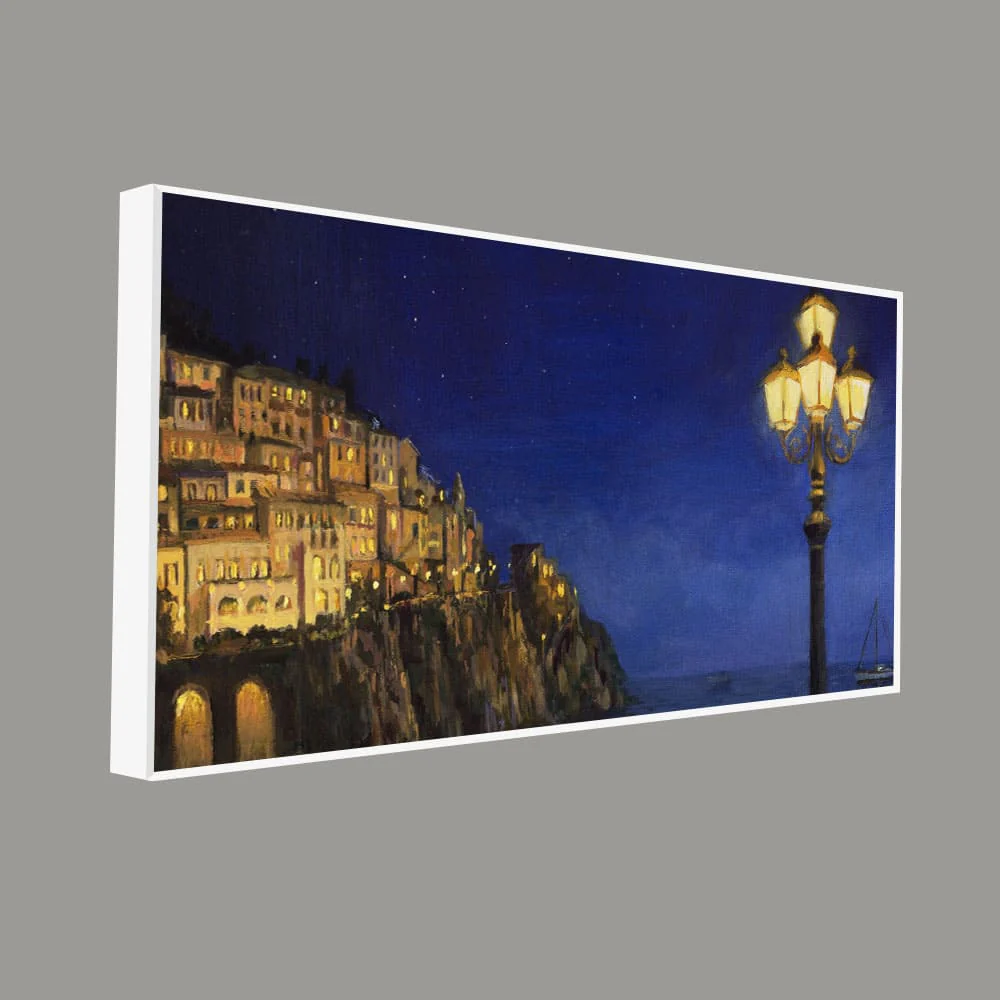 Evening at The Coast of Amalfi in Italy Canvas Wall Painting - Image 5