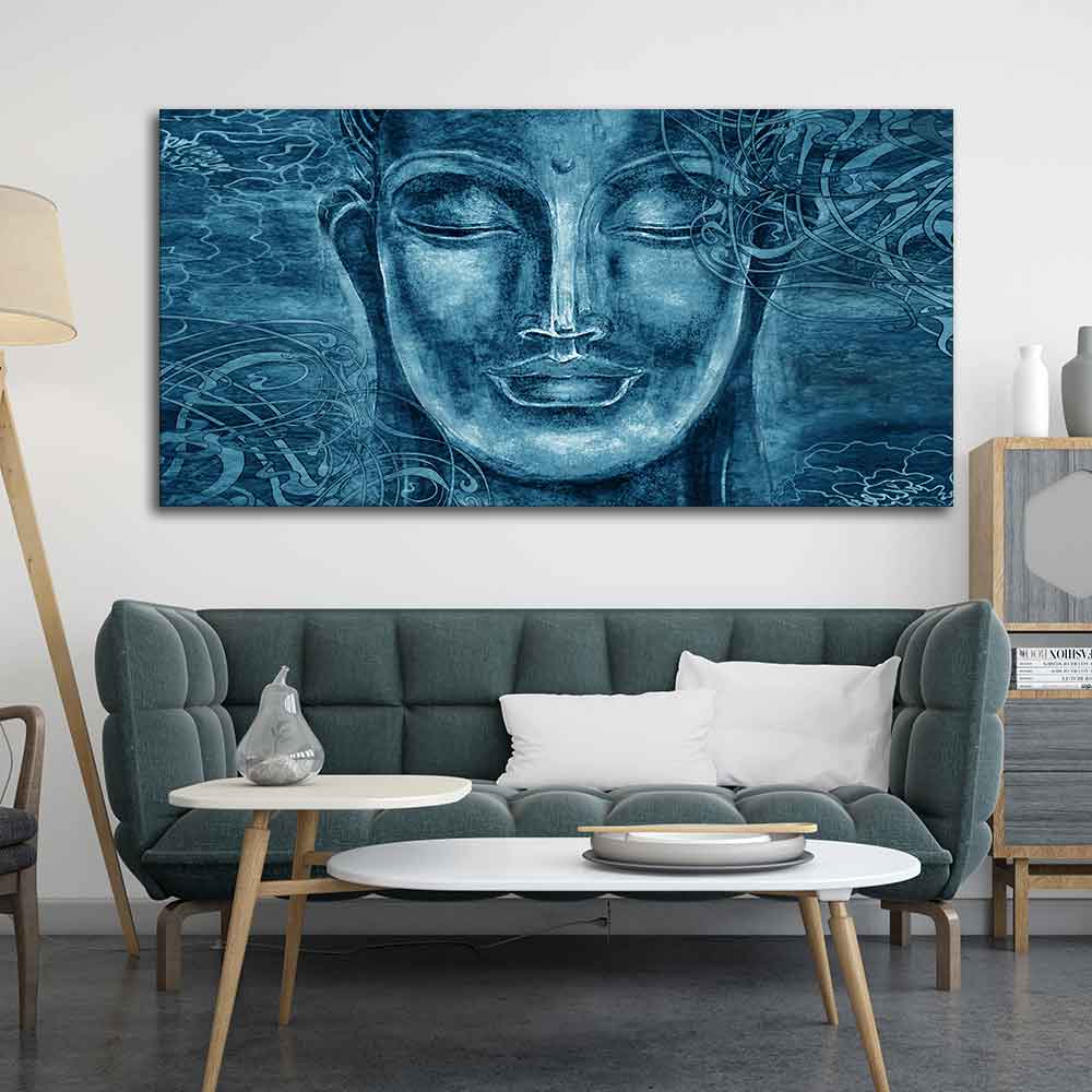 Face Sculpture of Buddha Wall Painting - Image 4