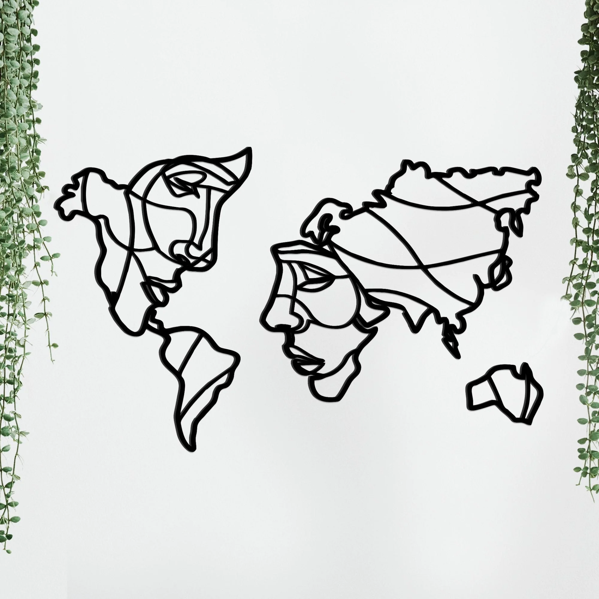 Faces of World Map Premium Quality Wooden Wall Hanging - Image 5