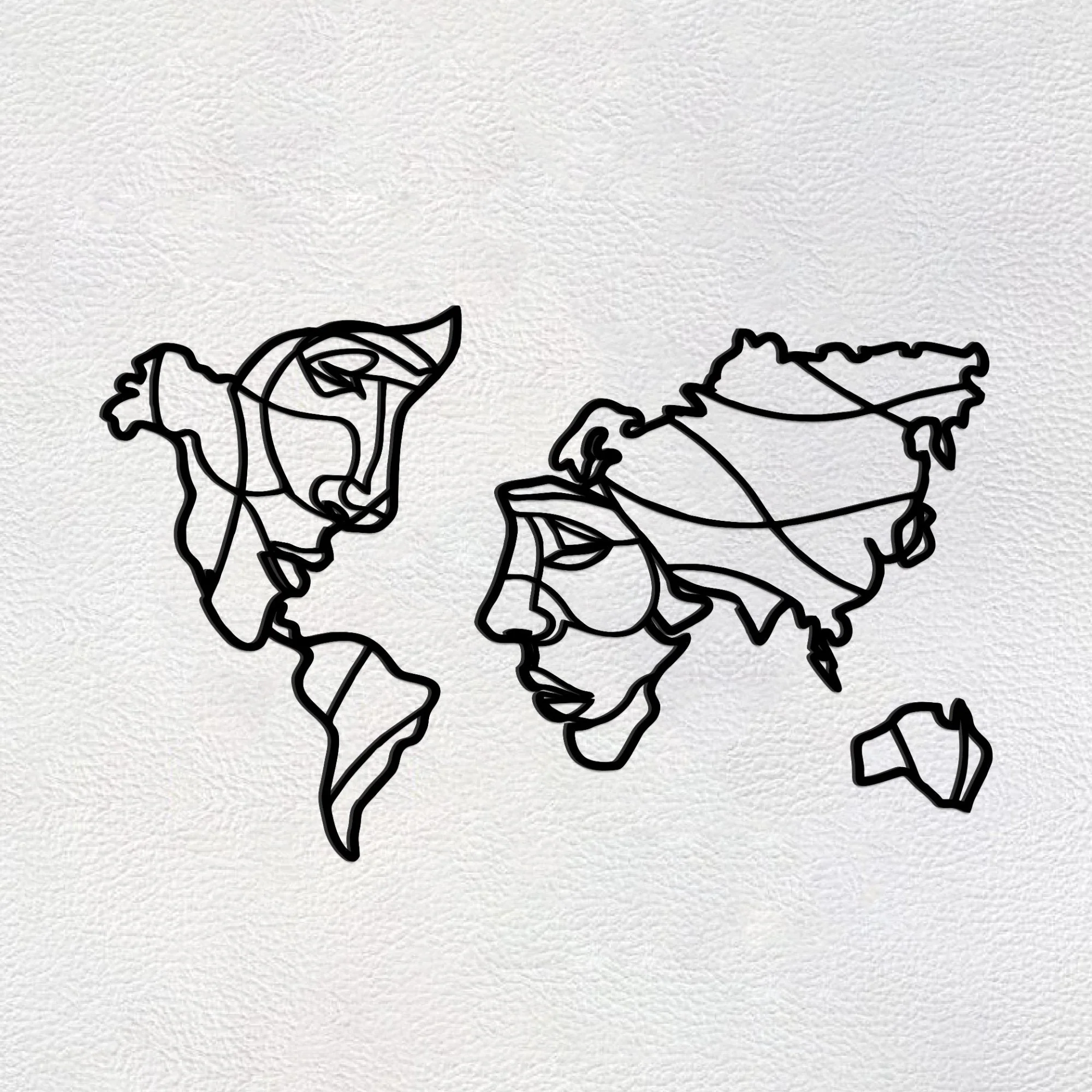 Faces of World Map Premium Quality Wooden Wall Hanging - Image 6