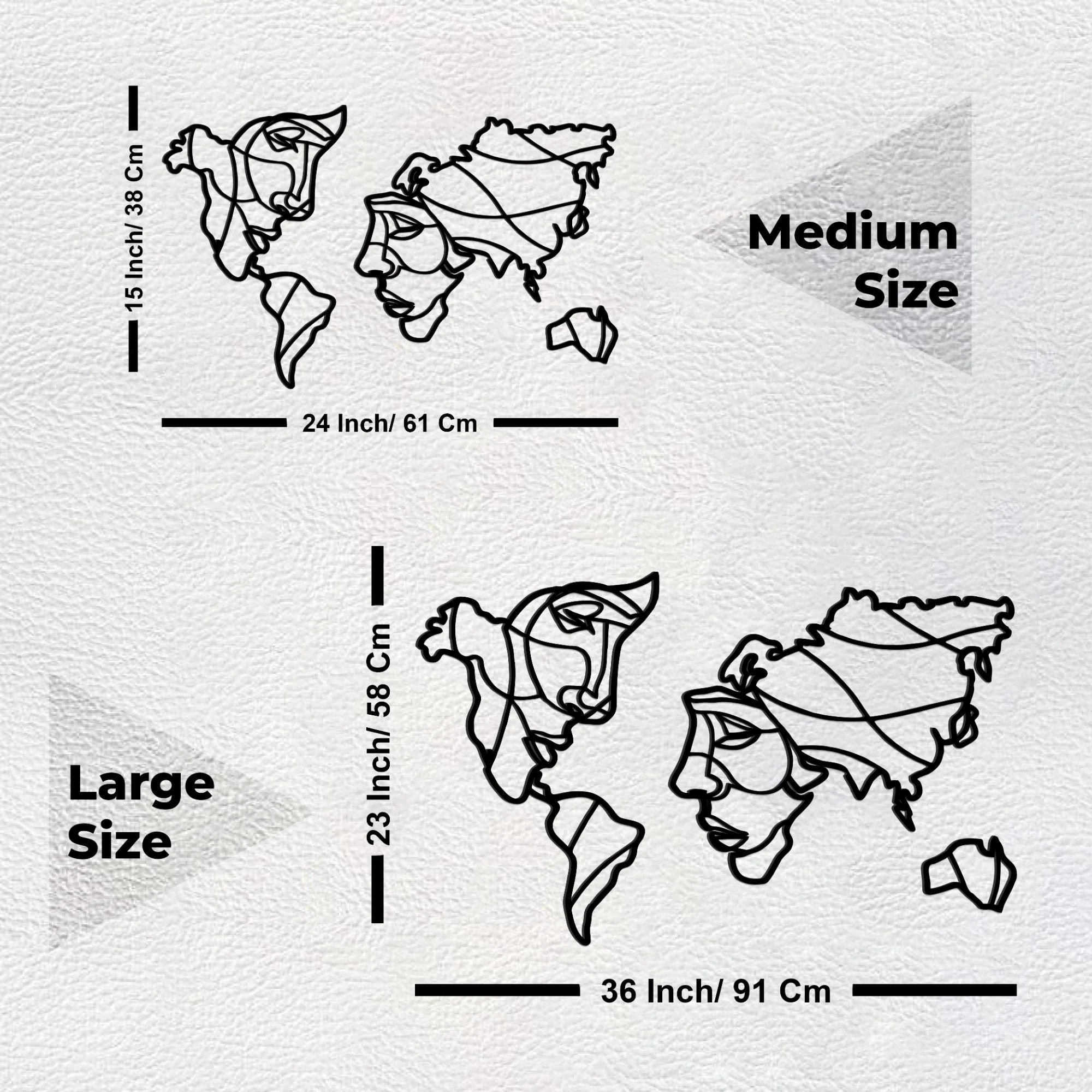 Faces of World Map Premium Quality Wooden Wall Hanging - Image 7