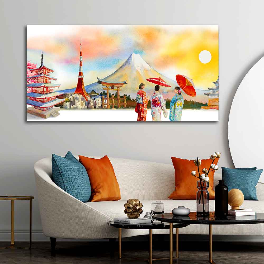 Famous Places of Japan Canvas Wall Painting - Image 2
