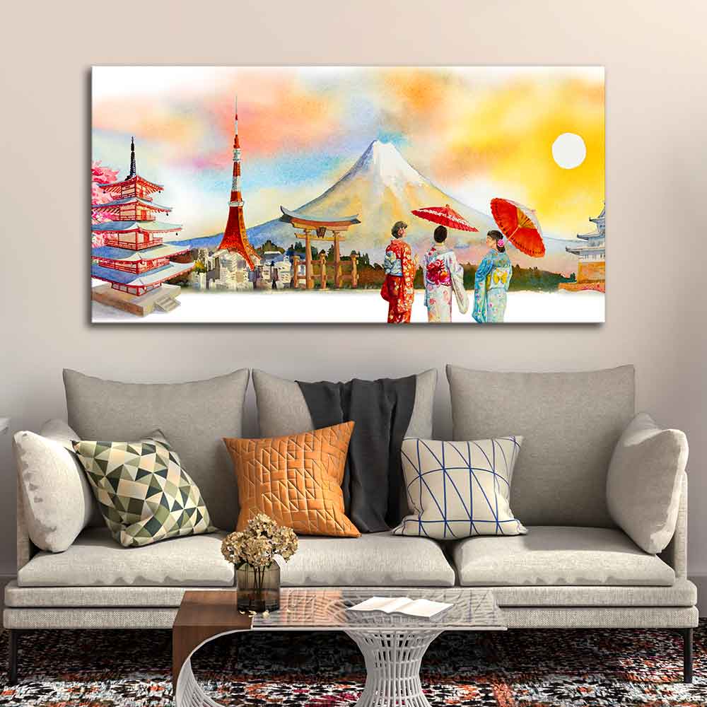 Famous Places of Japan Canvas Wall Painting - Image 3