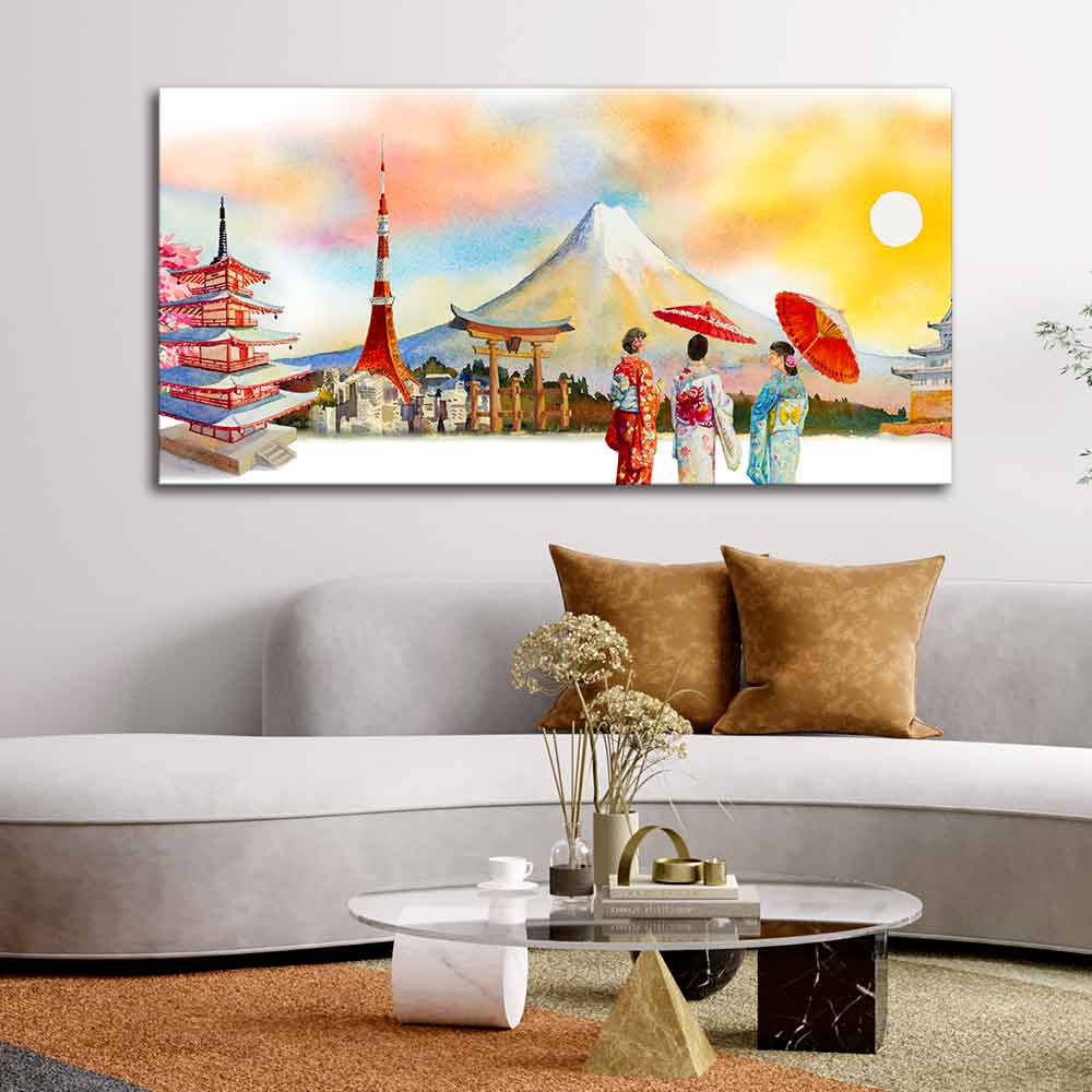 Famous Places of Japan Canvas Wall Painting - Image 5
